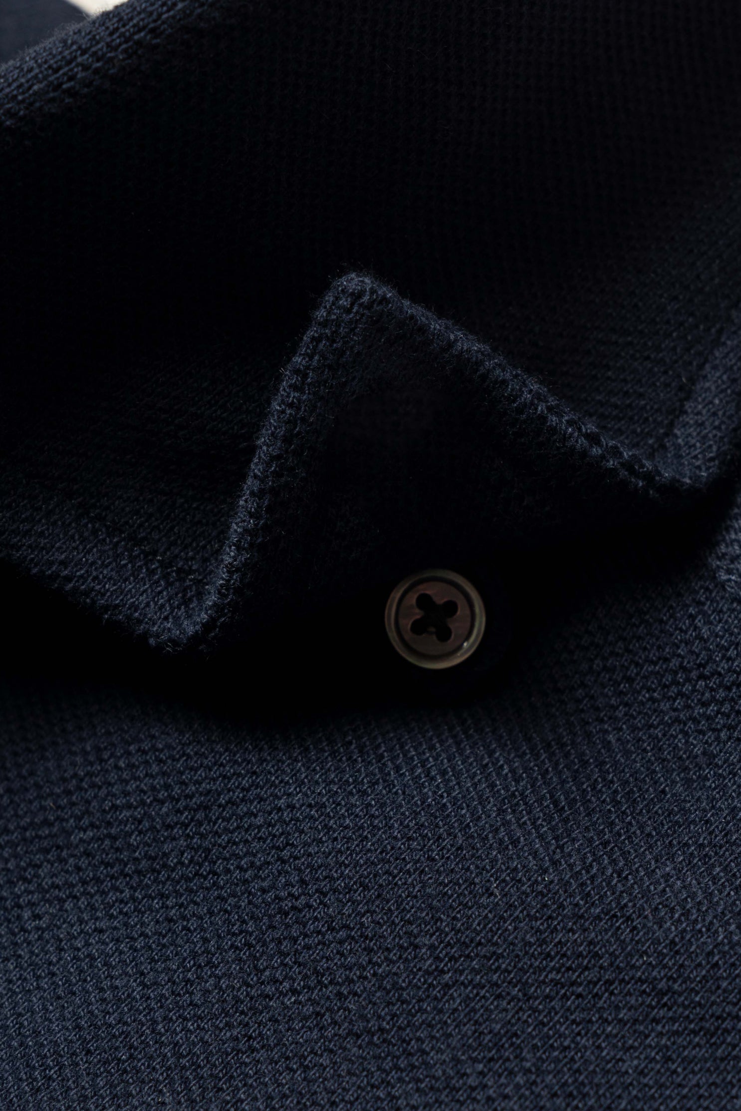Navy Cotton Blending Polo Shirt #2231