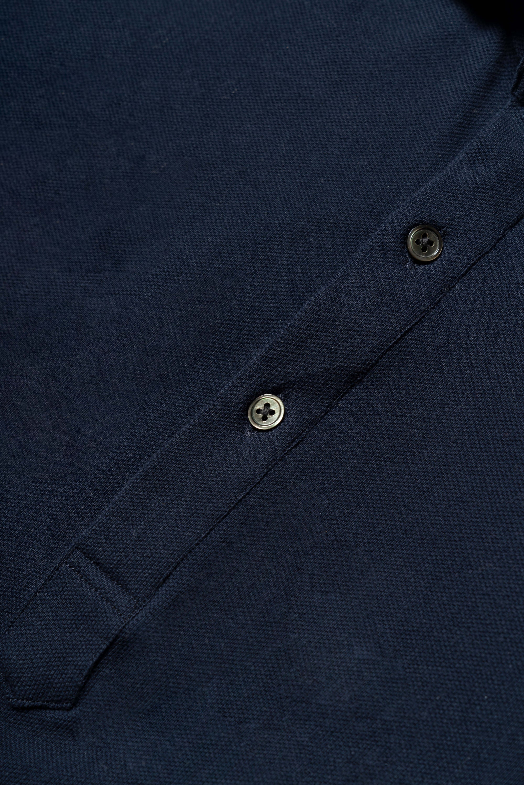 Navy Cotton Blending Polo Shirt #2231