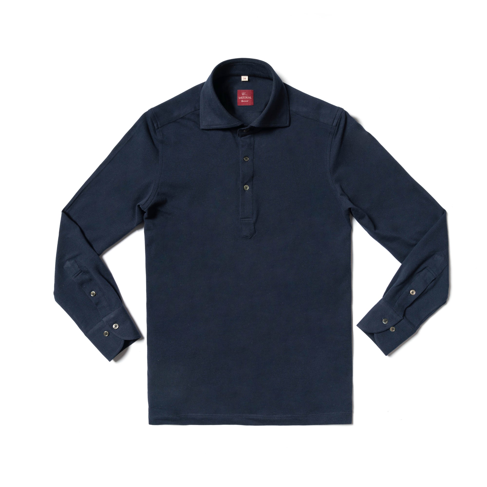 Navy Cotton Blending Polo Shirt #2231
