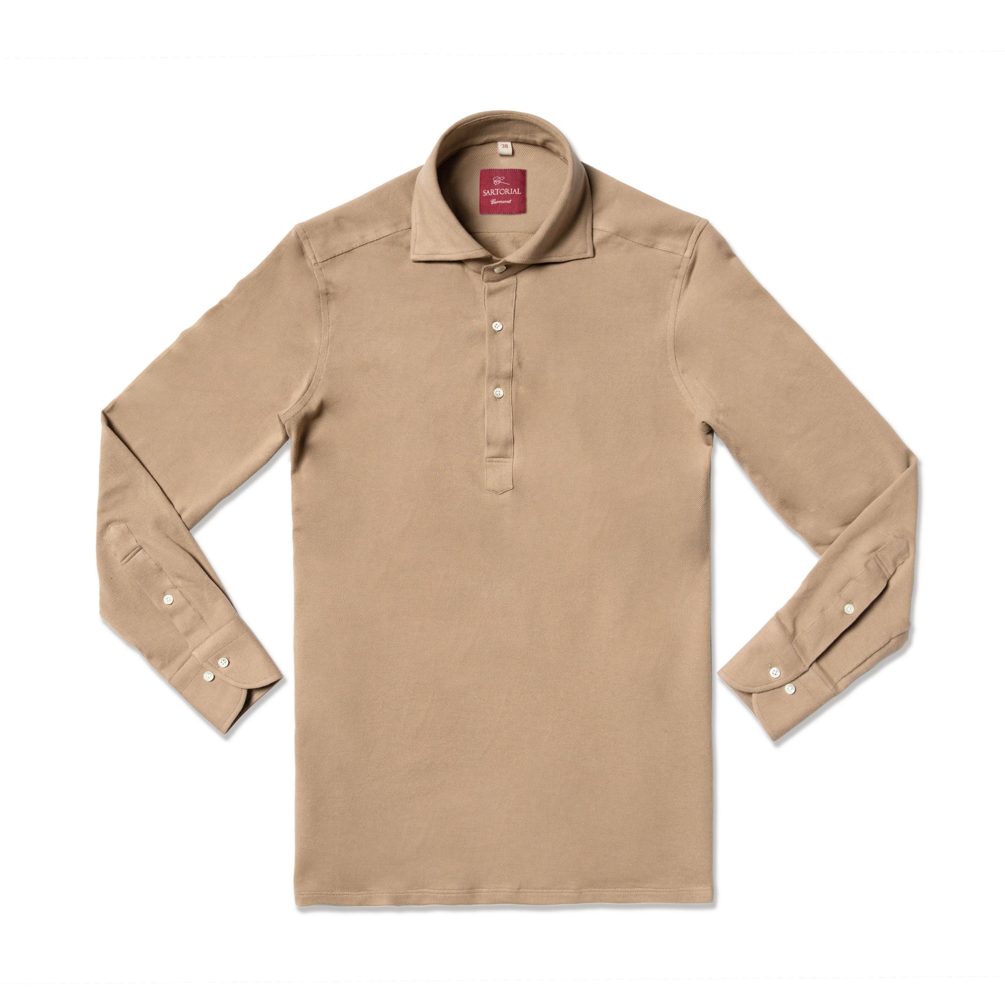Camel Cotton Blending Polo Shirt #2215