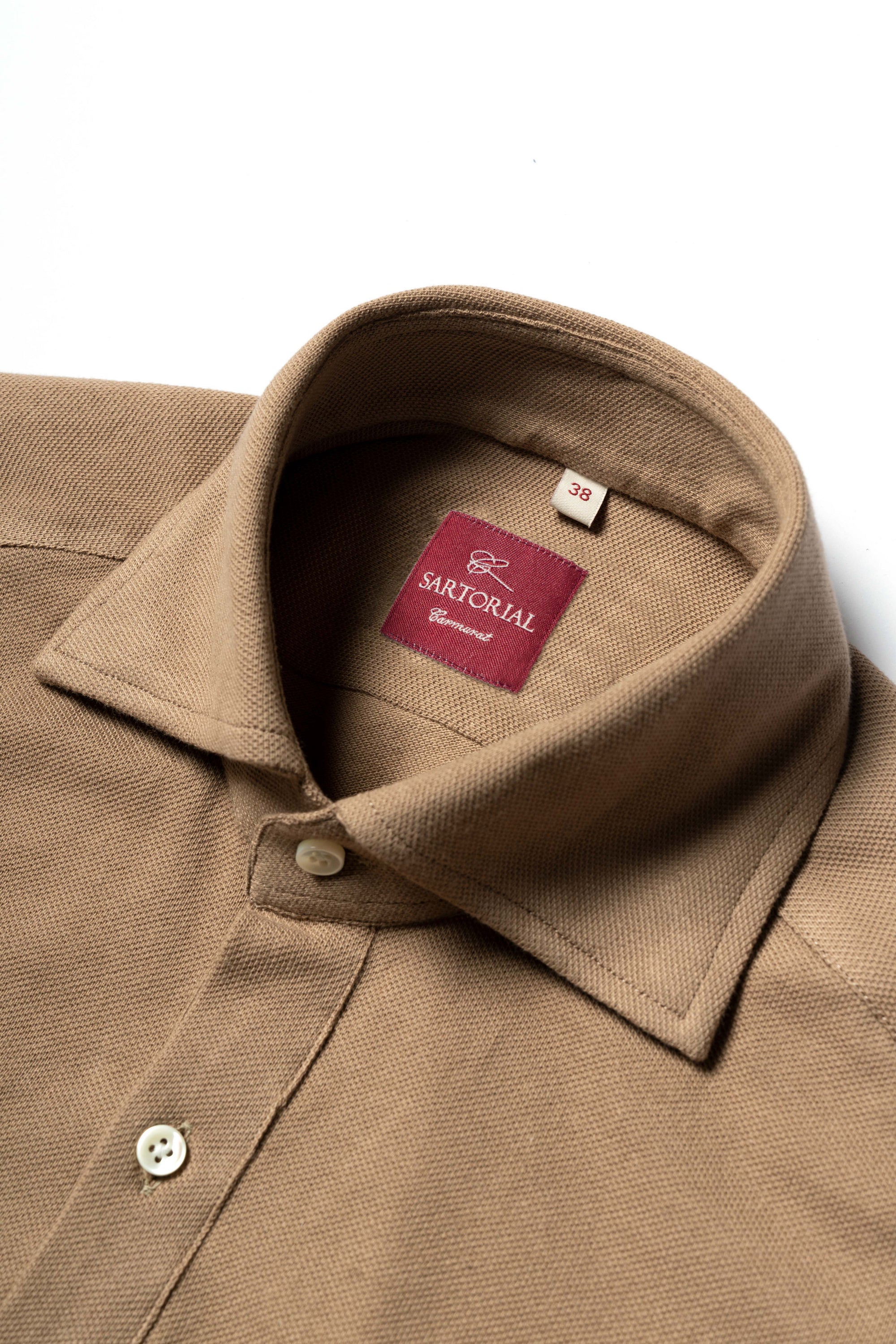 Camel Cotton Blending Polo Shirt #2215