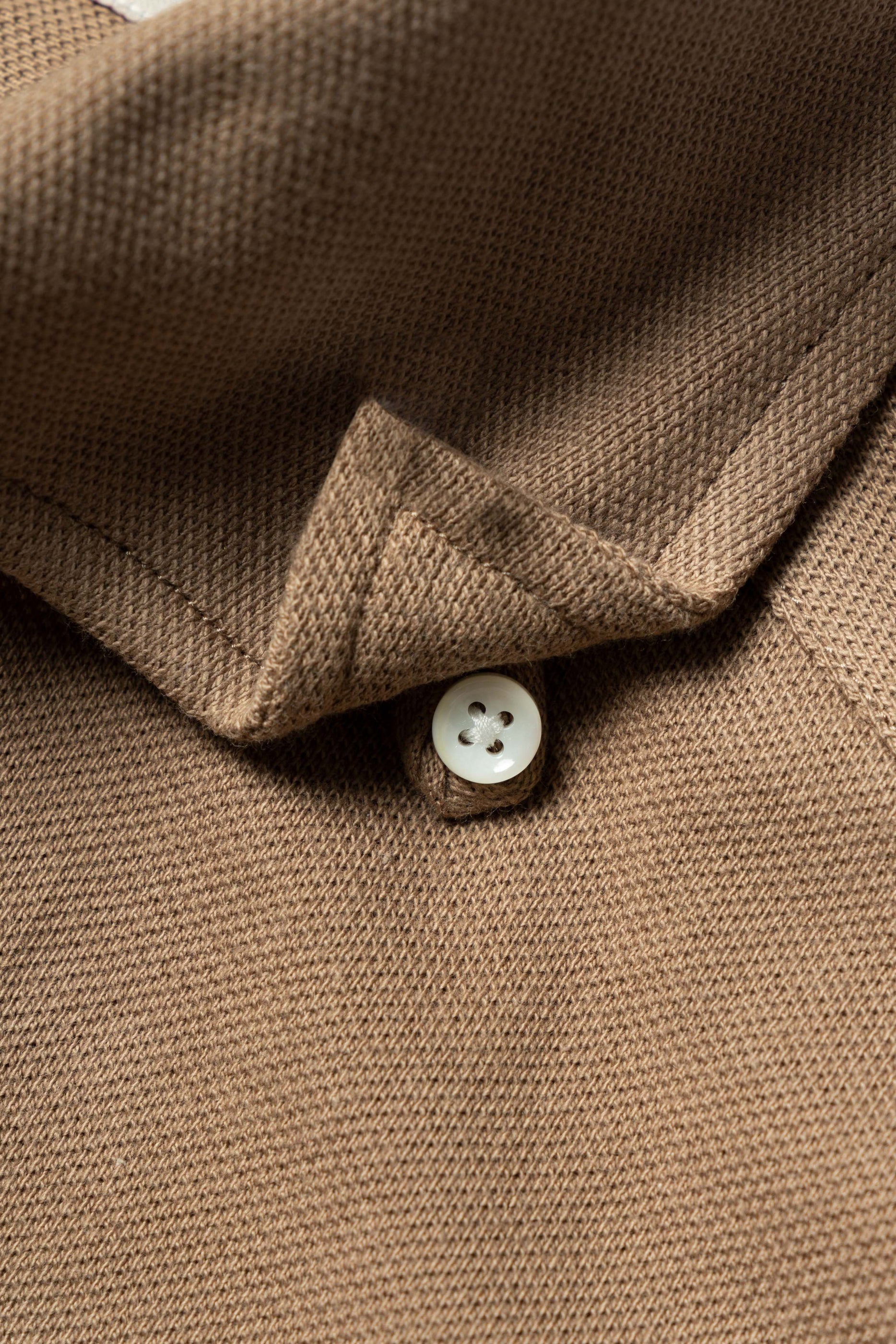 Camel Cotton Blending Polo Shirt #2215