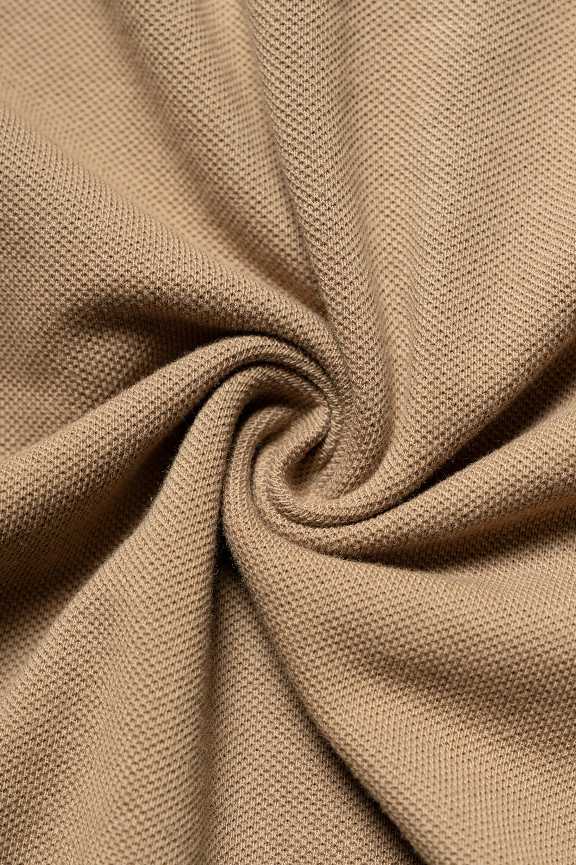 Camel Cotton Blending Polo Shirt #2215