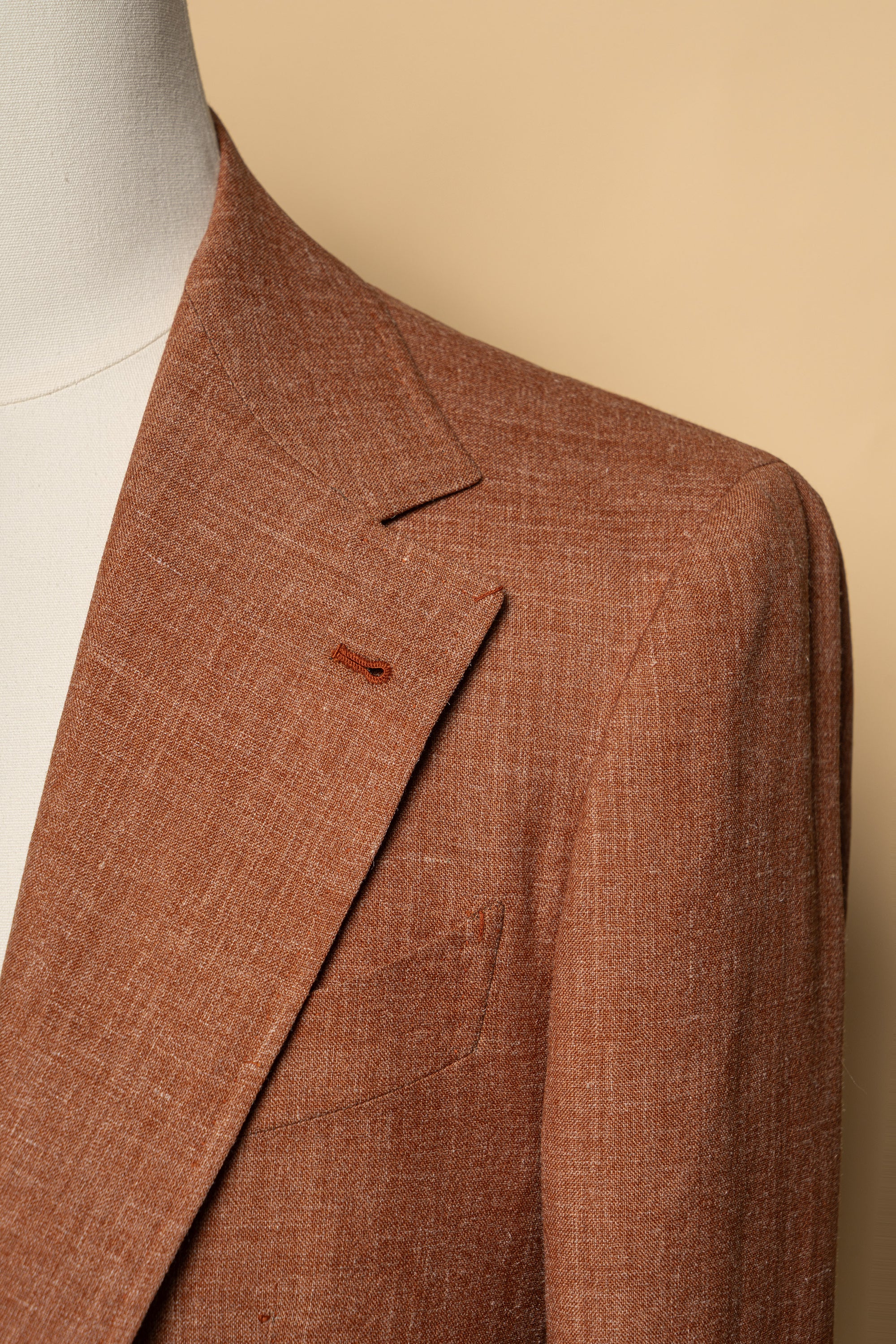MTO Tangerine Melange Wool Silk Nettle Jacket #808