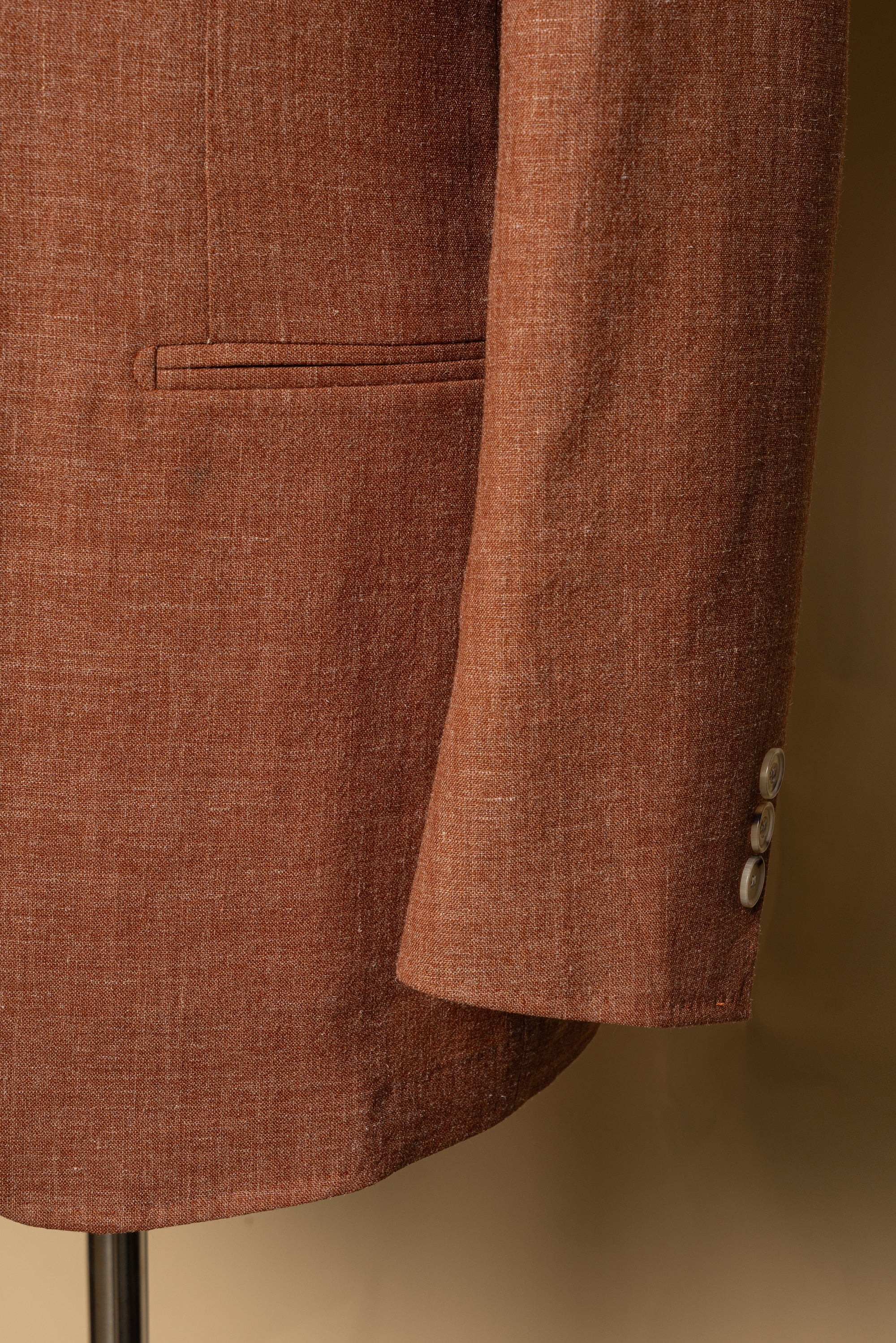 MTO Tangerine Melange Wool Silk Nettle Jacket #808