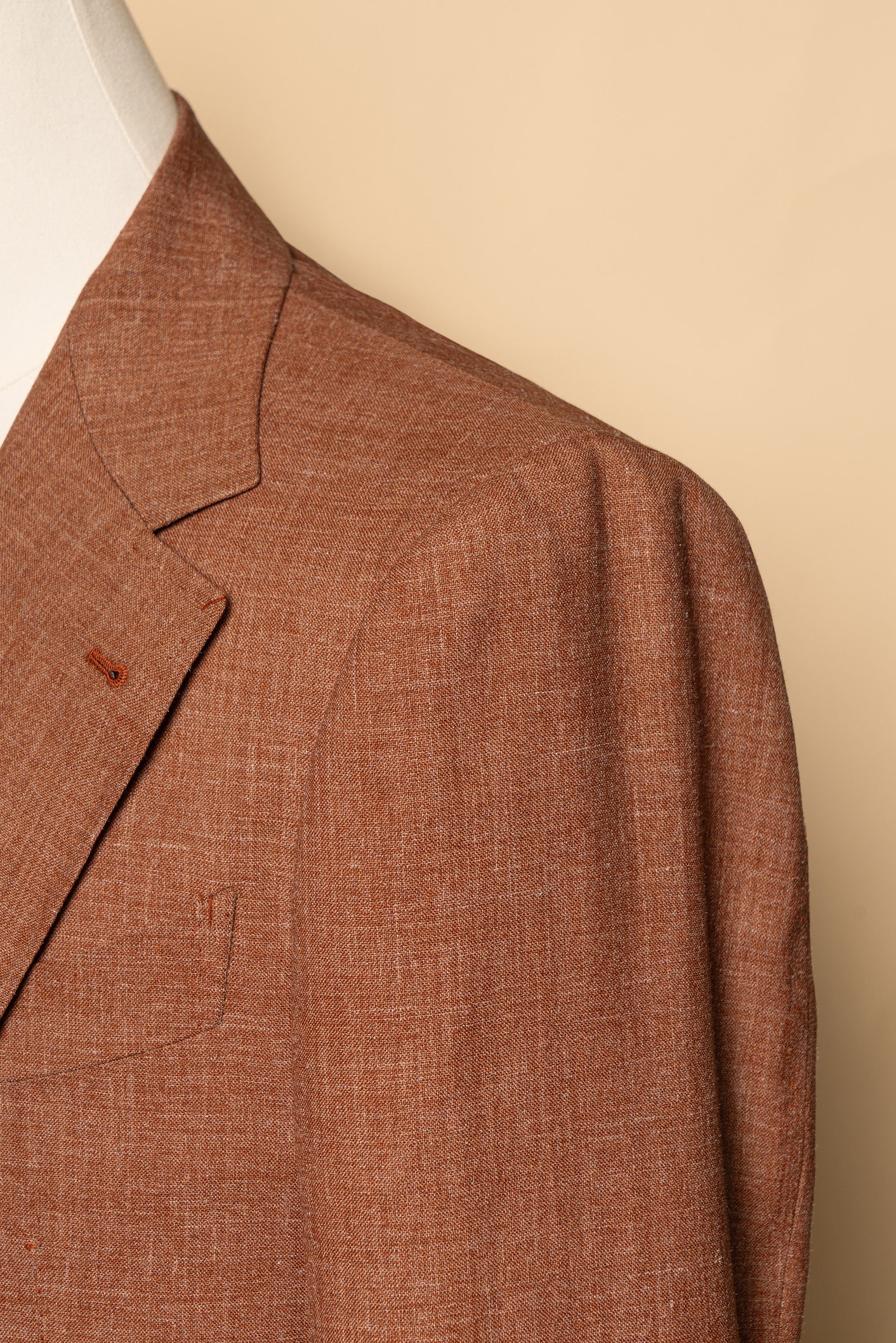 MTO Tangerine Melange Wool Silk Nettle Jacket #808
