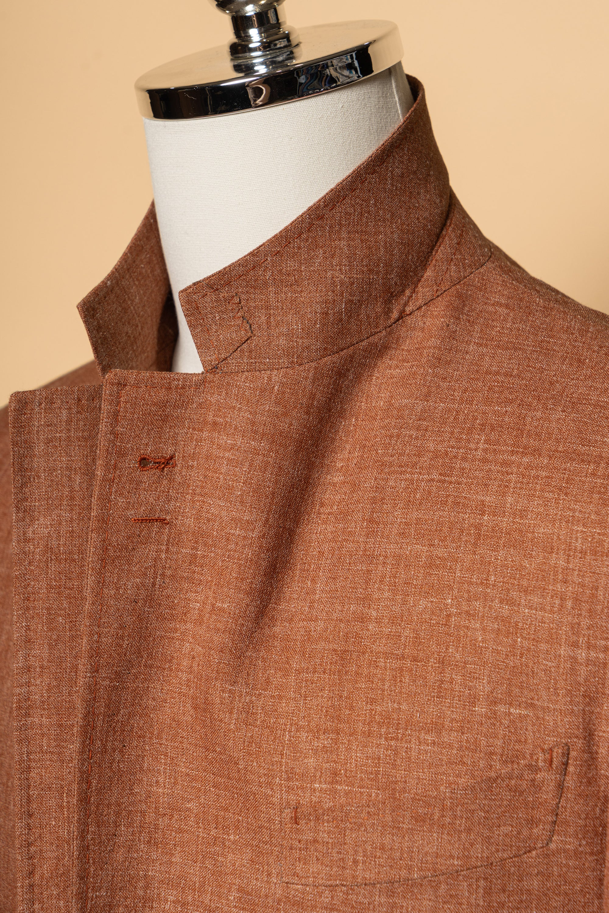 MTO Tangerine Melange Wool Silk Nettle Jacket #808
