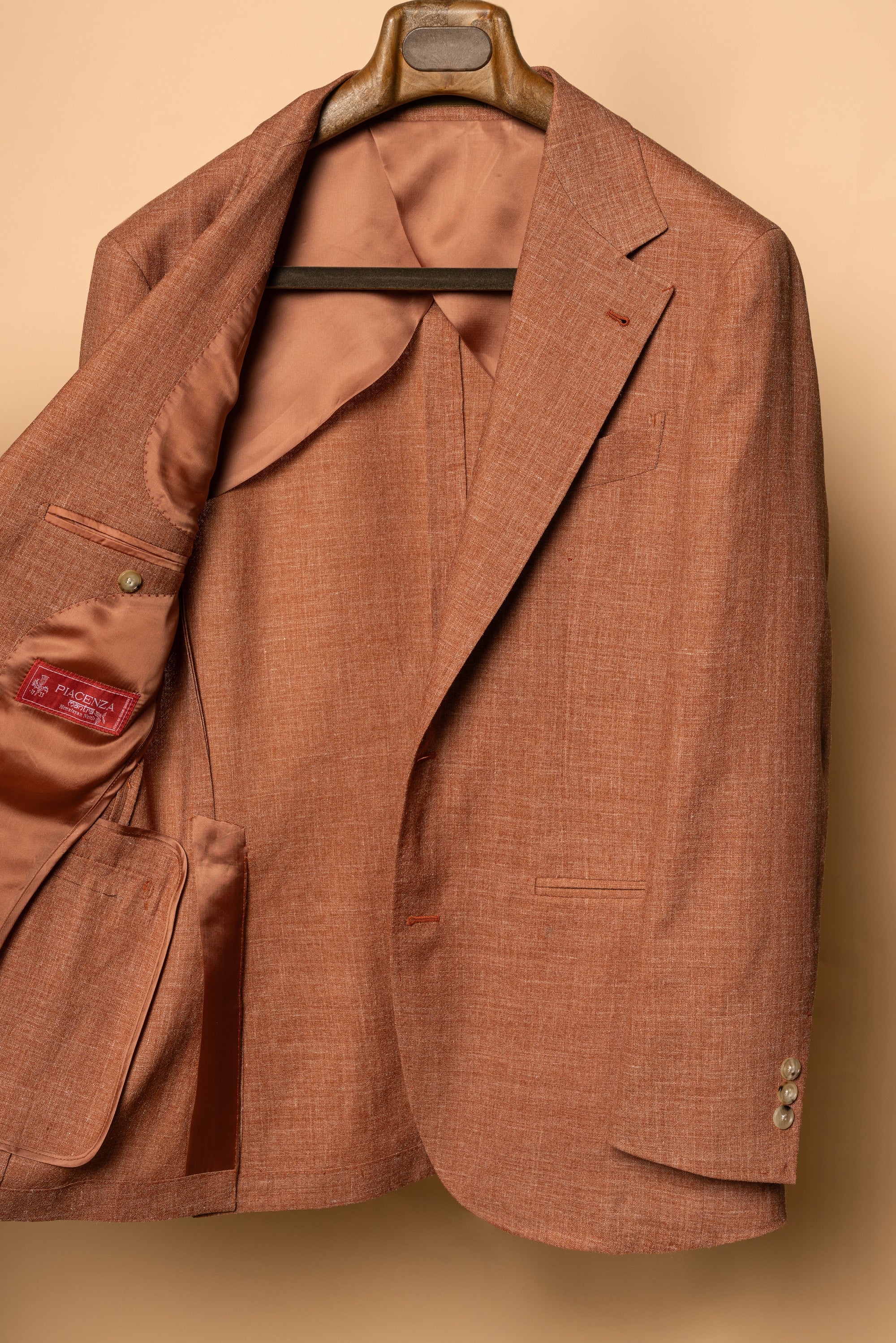 MTO Tangerine Melange Wool Silk Nettle Jacket #808