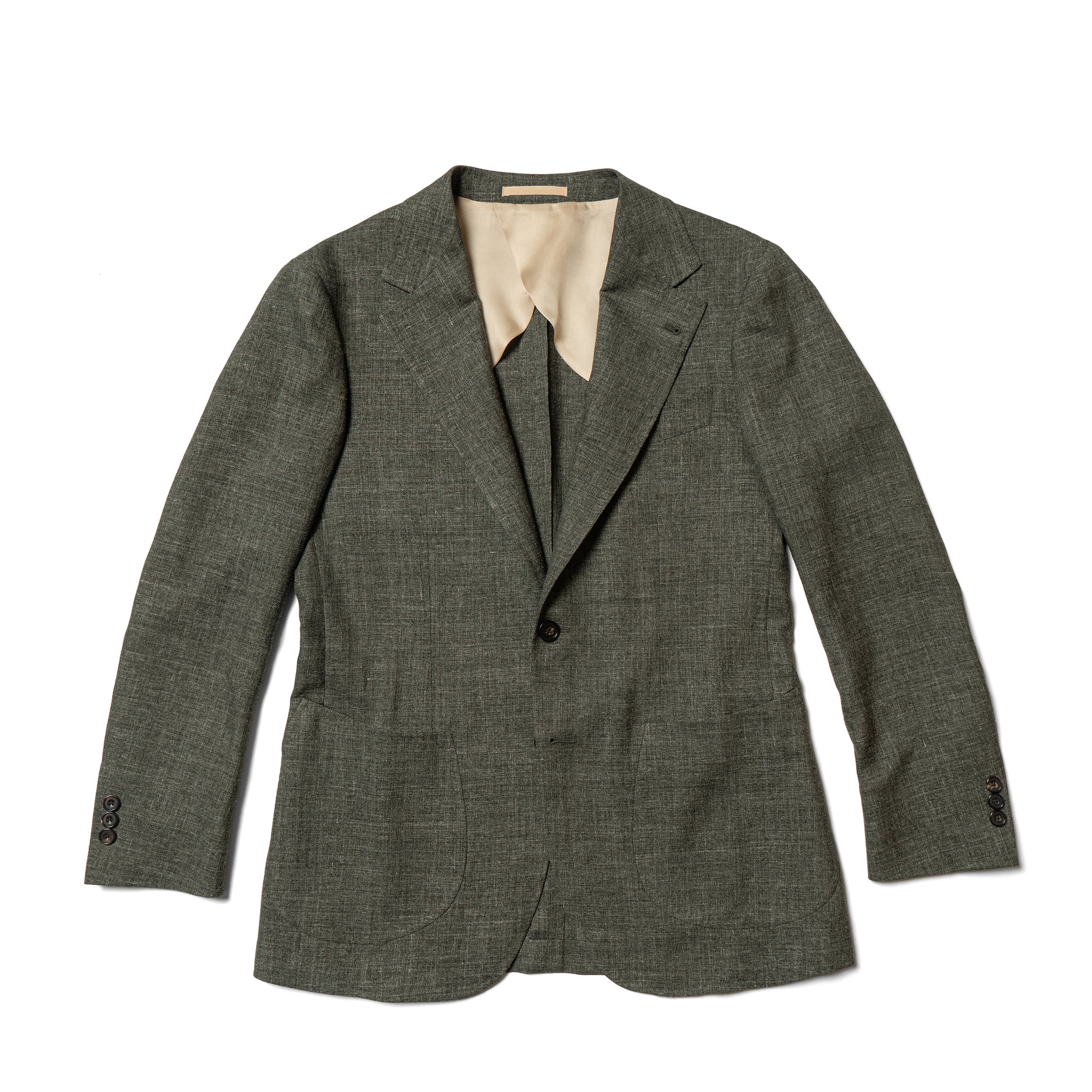 MTO Stone Green Wool Silk Nettle Jacket #806