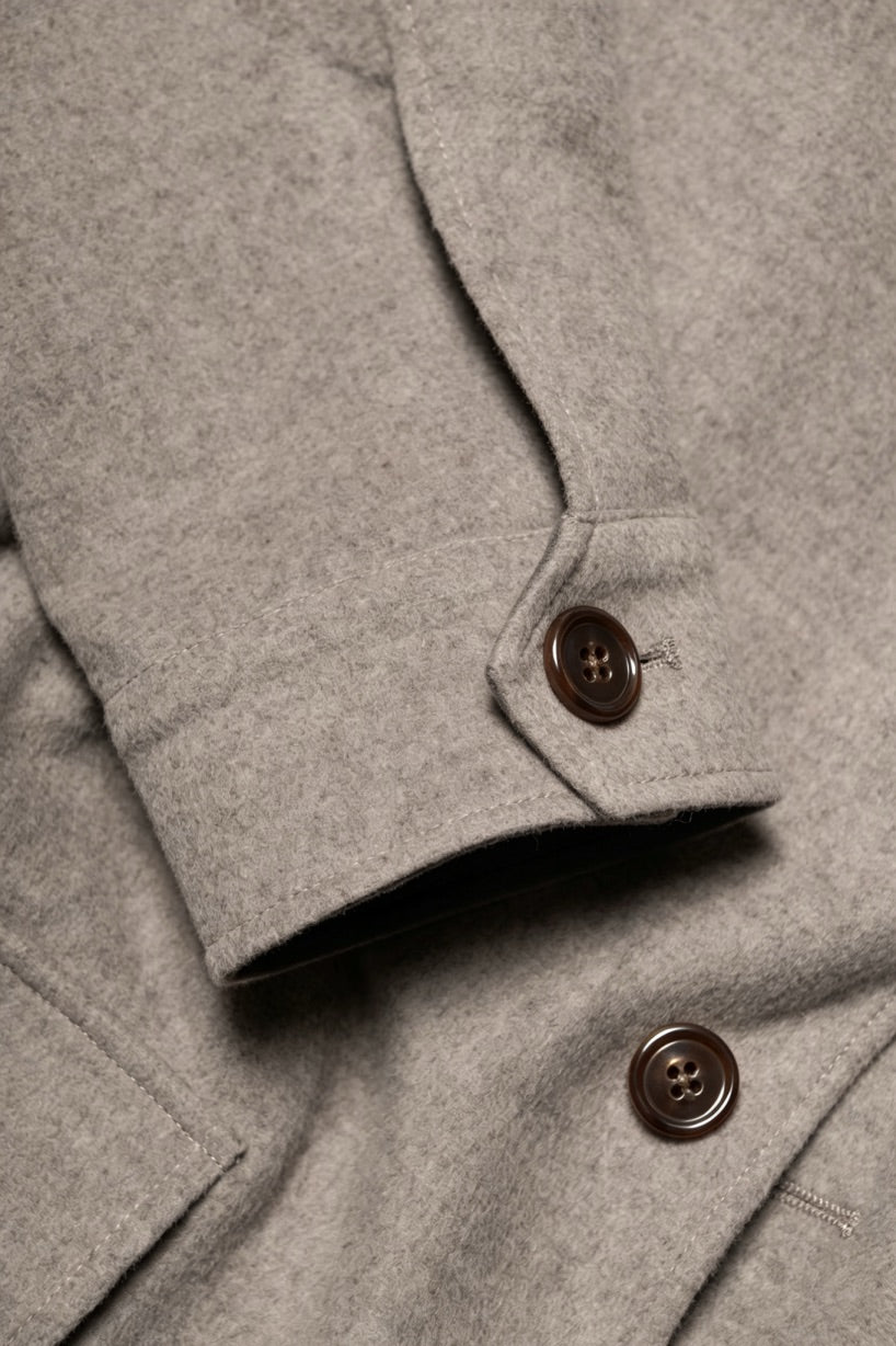 Taupe Wool Silk Flannel Teba Jacket #430