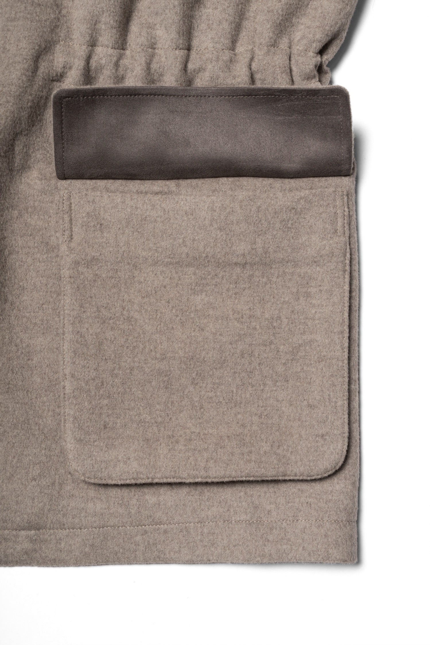 Taupe Wool Silk Flannel Teba Jacket #430