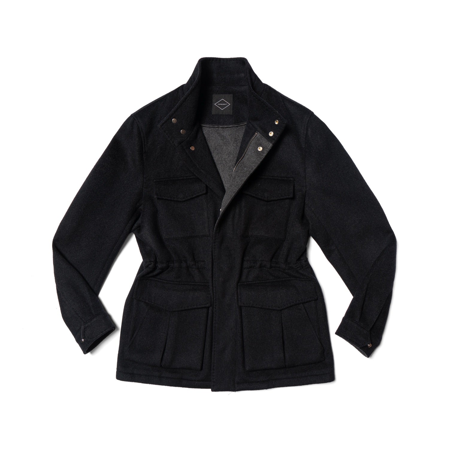 Black Wool Silk M65 Jacket #377