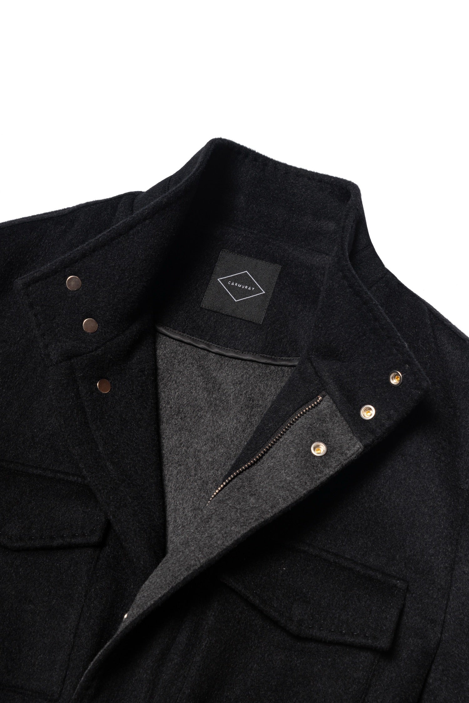 Black Wool Silk M65 Jacket #377