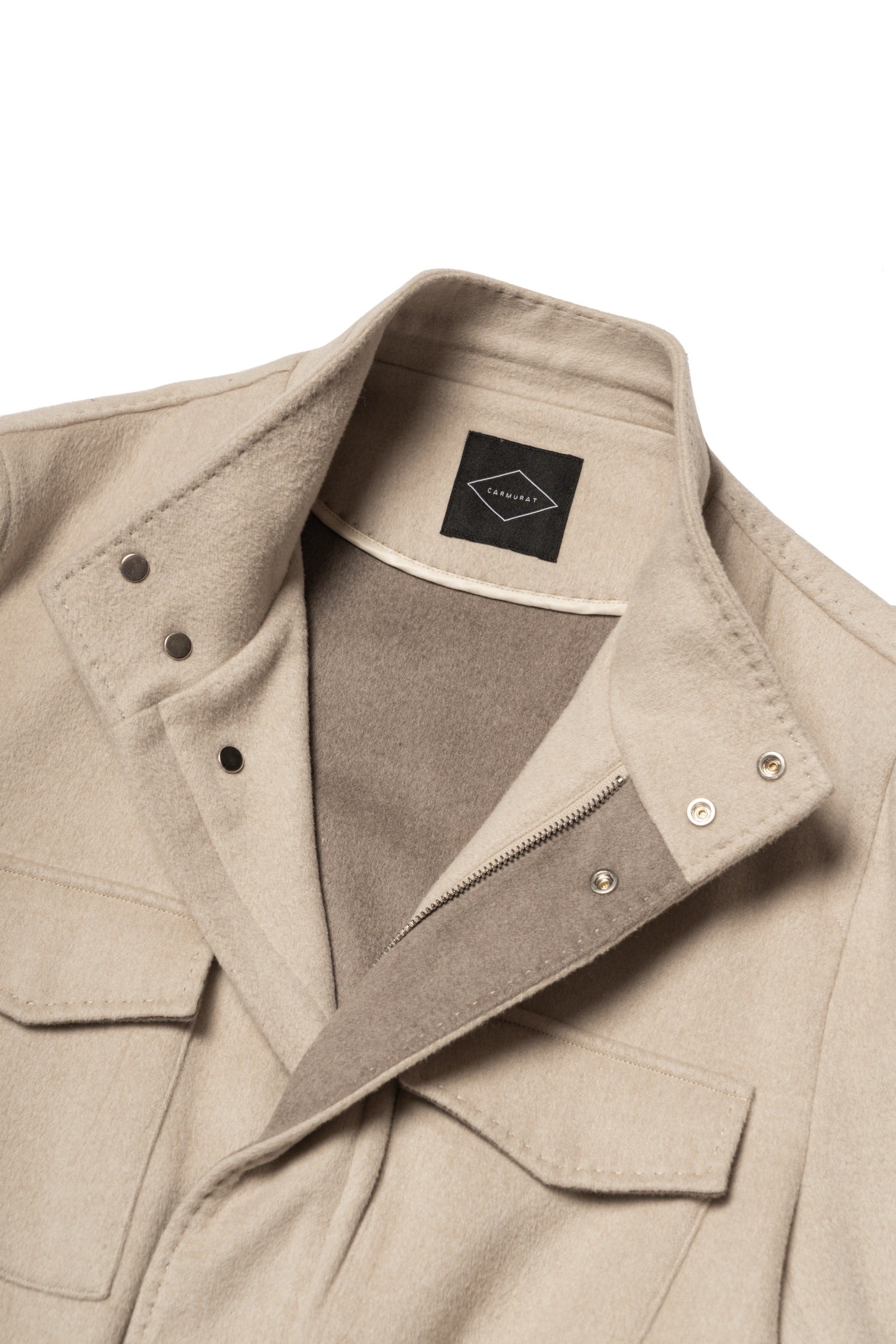Beige Camel Wool Silk M65 Jacket #329