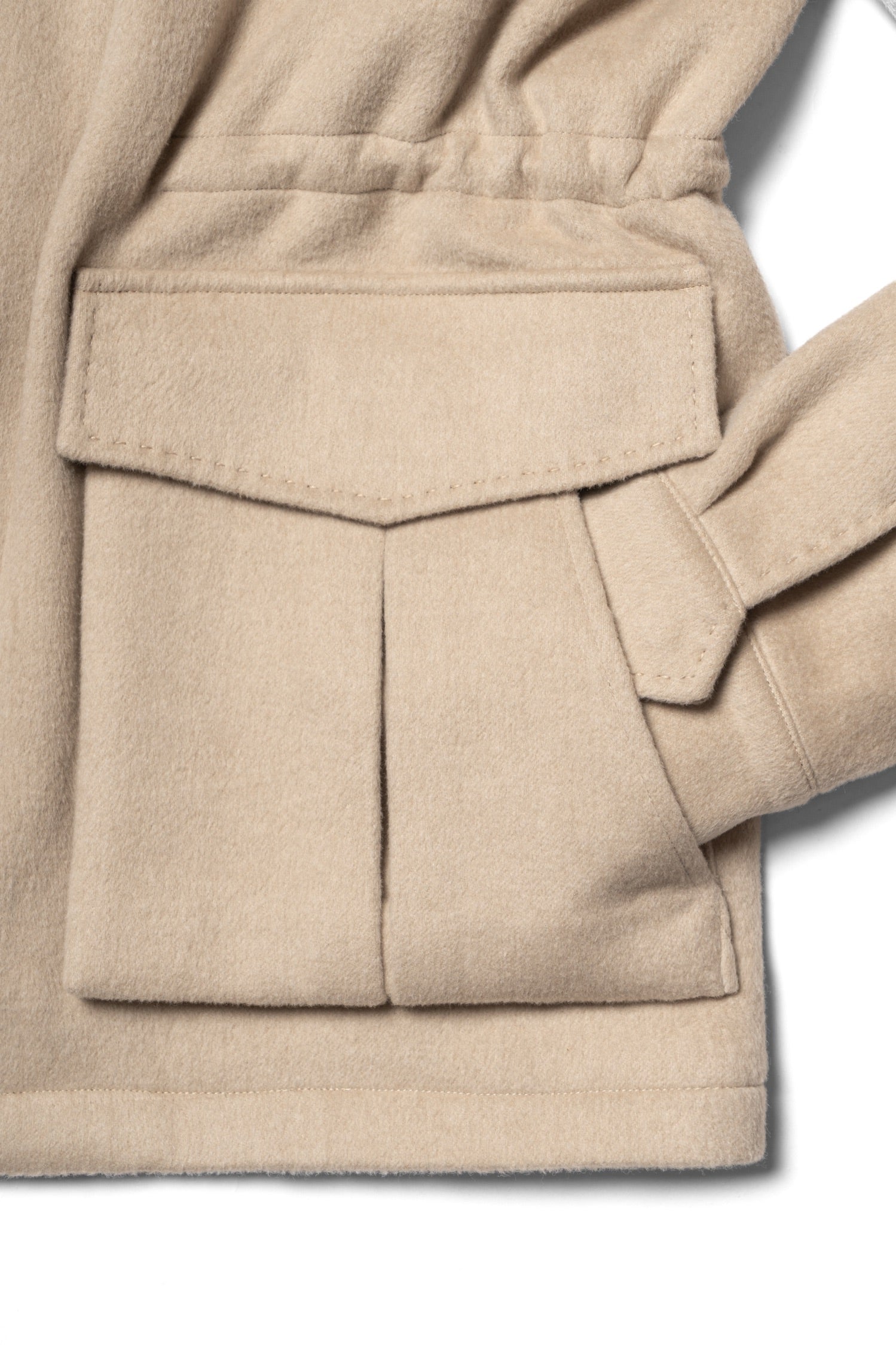 Beige Camel Wool Silk M65 Jacket #329