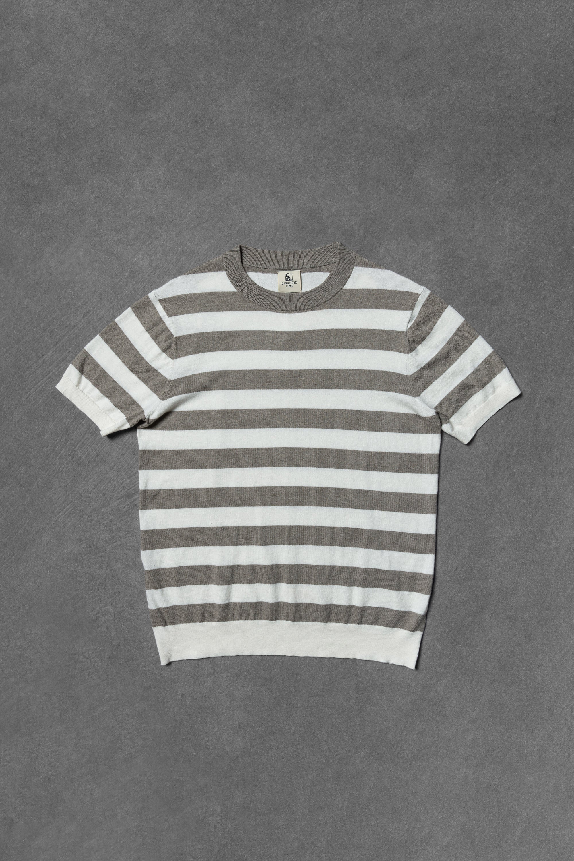Taupe / Navy / Moss Cotton Silk Breton Top