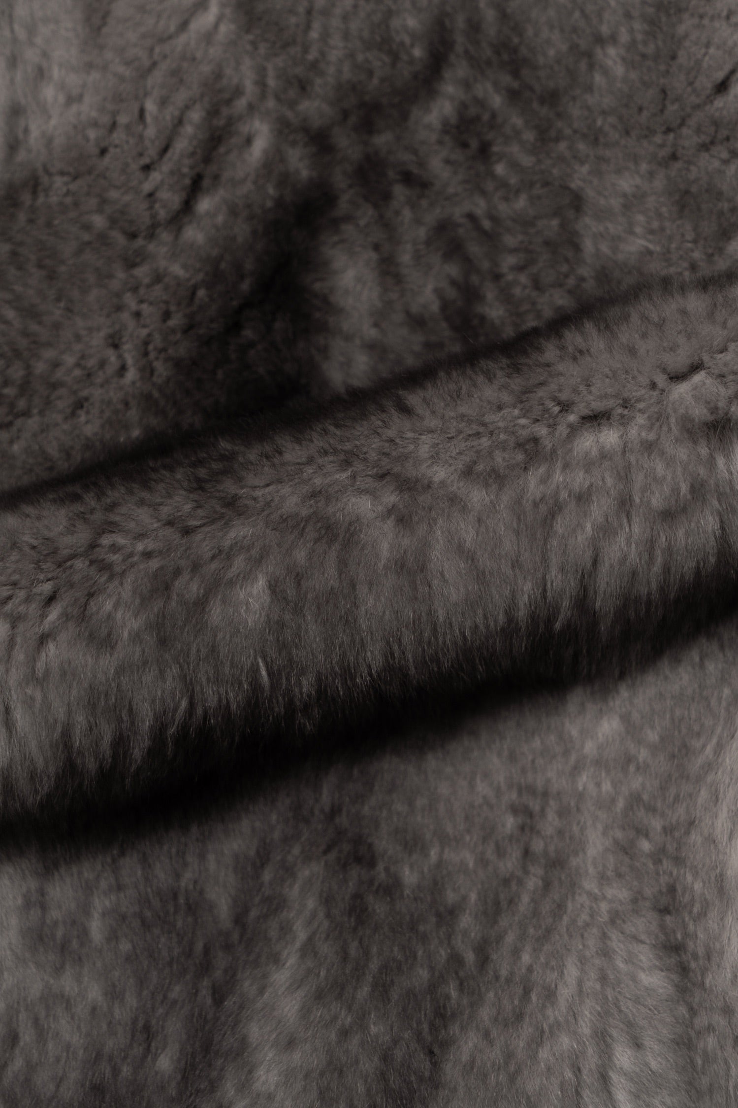 Grey Cotton Rex Fur Bomber Jacket #322