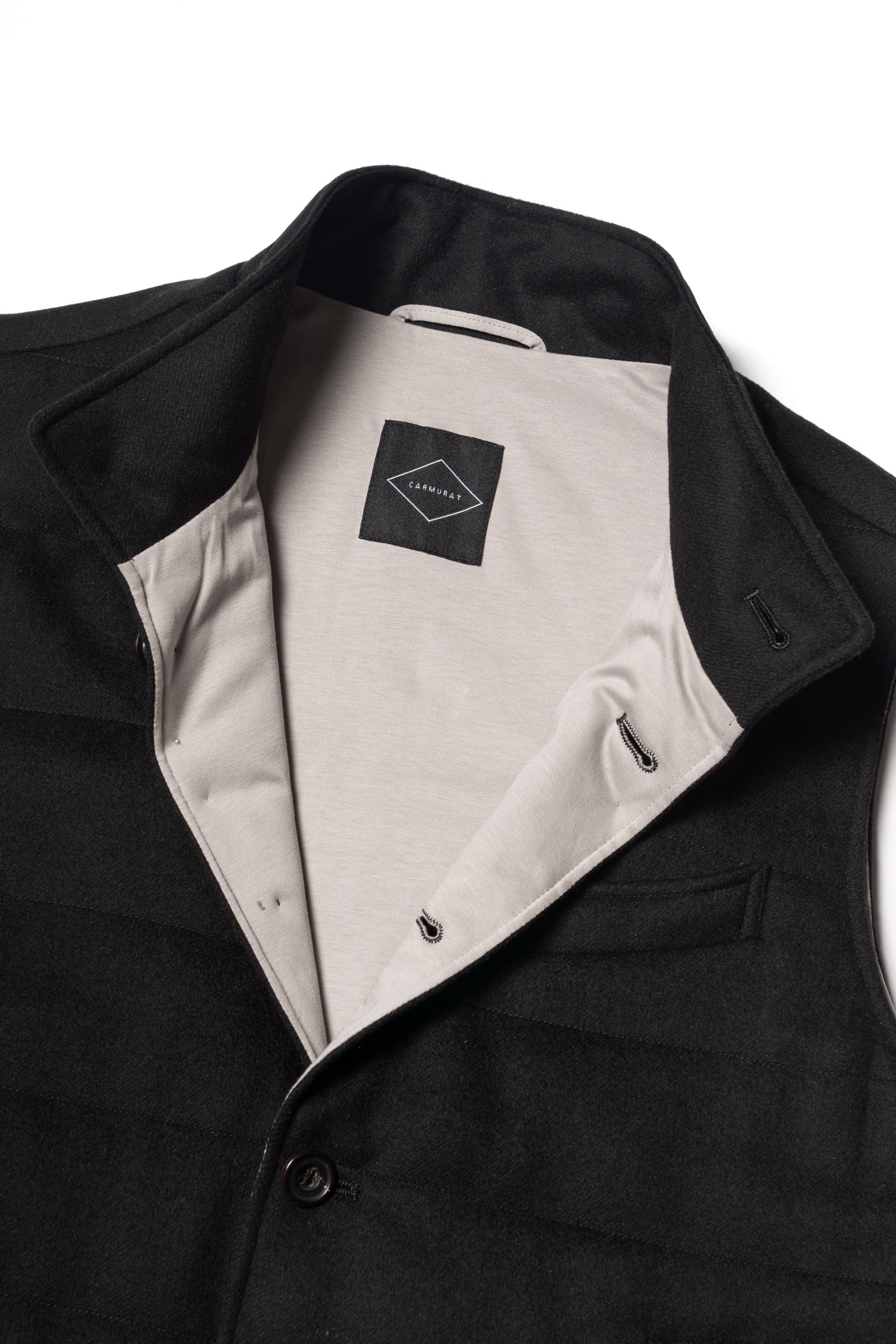 Black Wool Silk Gilet #320