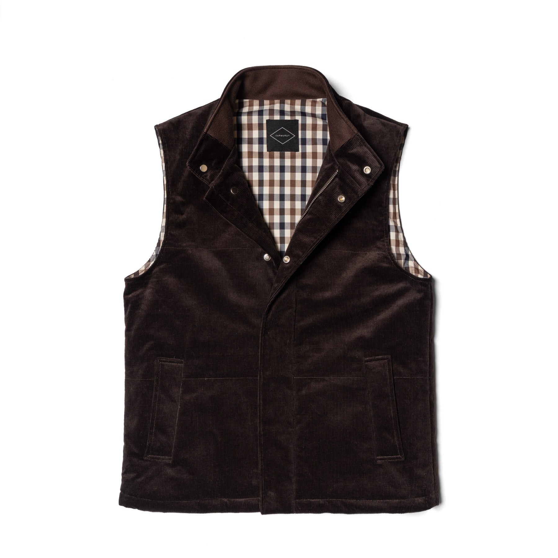 Chocolate Cotton Corduroy Gilet #436