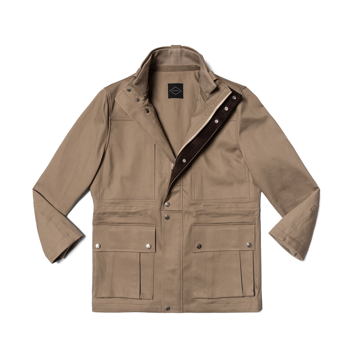 Taupe Waterproof Cotton Racing Jacket #368