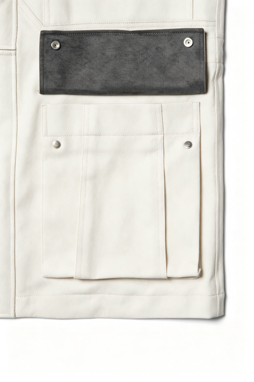 Beige Waterproof Cotton Racing Jacket #370