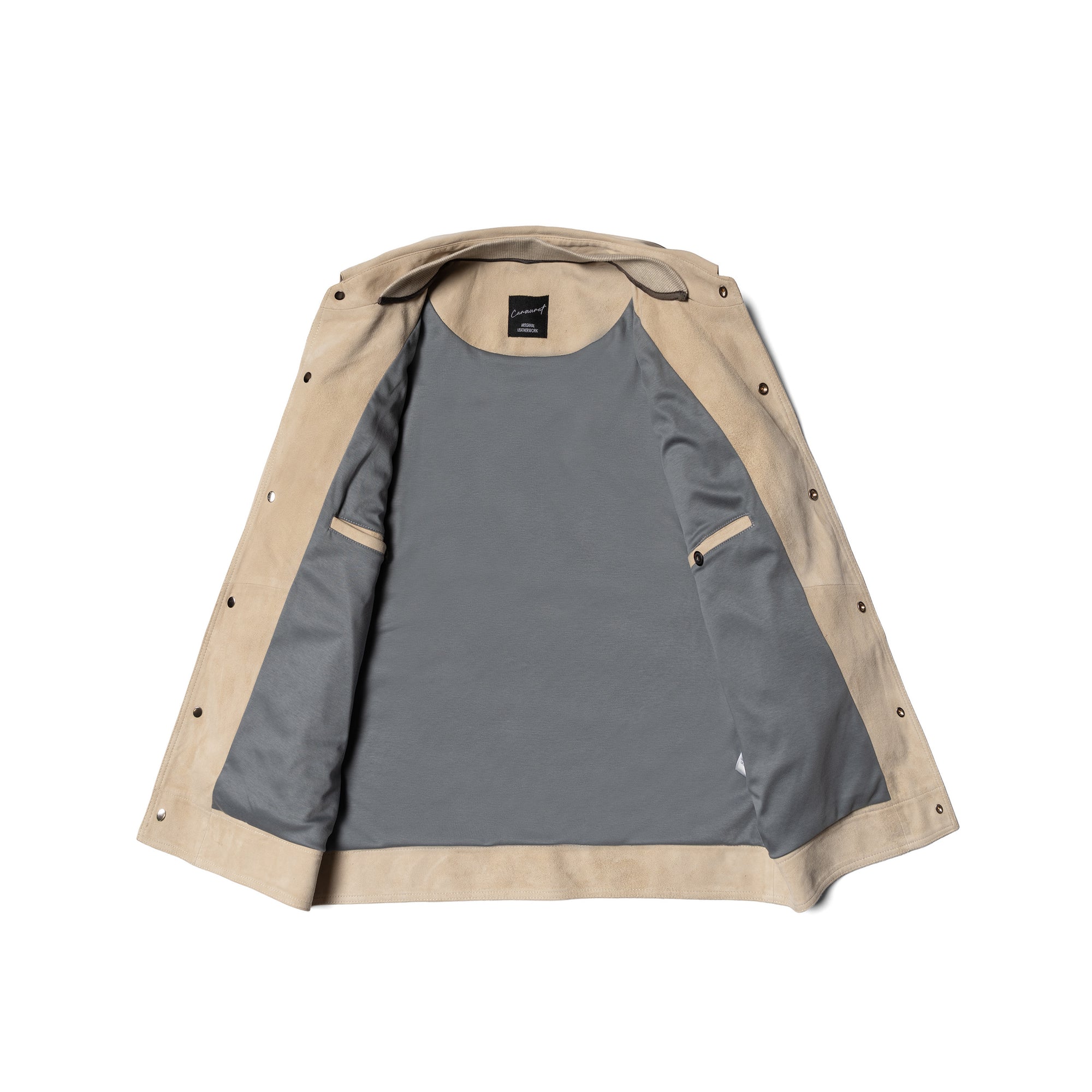 Light Camel Sheepskin Suede Blouson Jacket