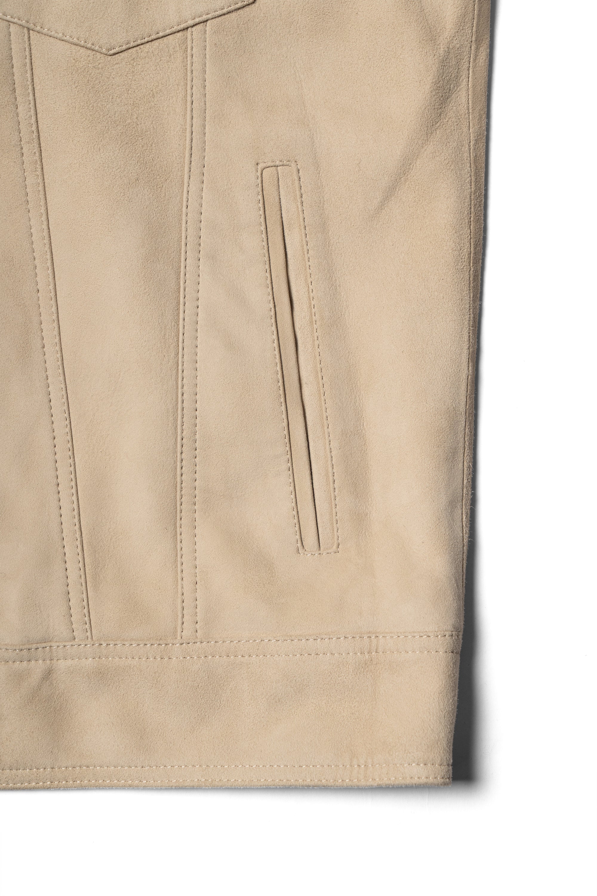 Light Camel Sheepskin Suede Blouson Jacket
