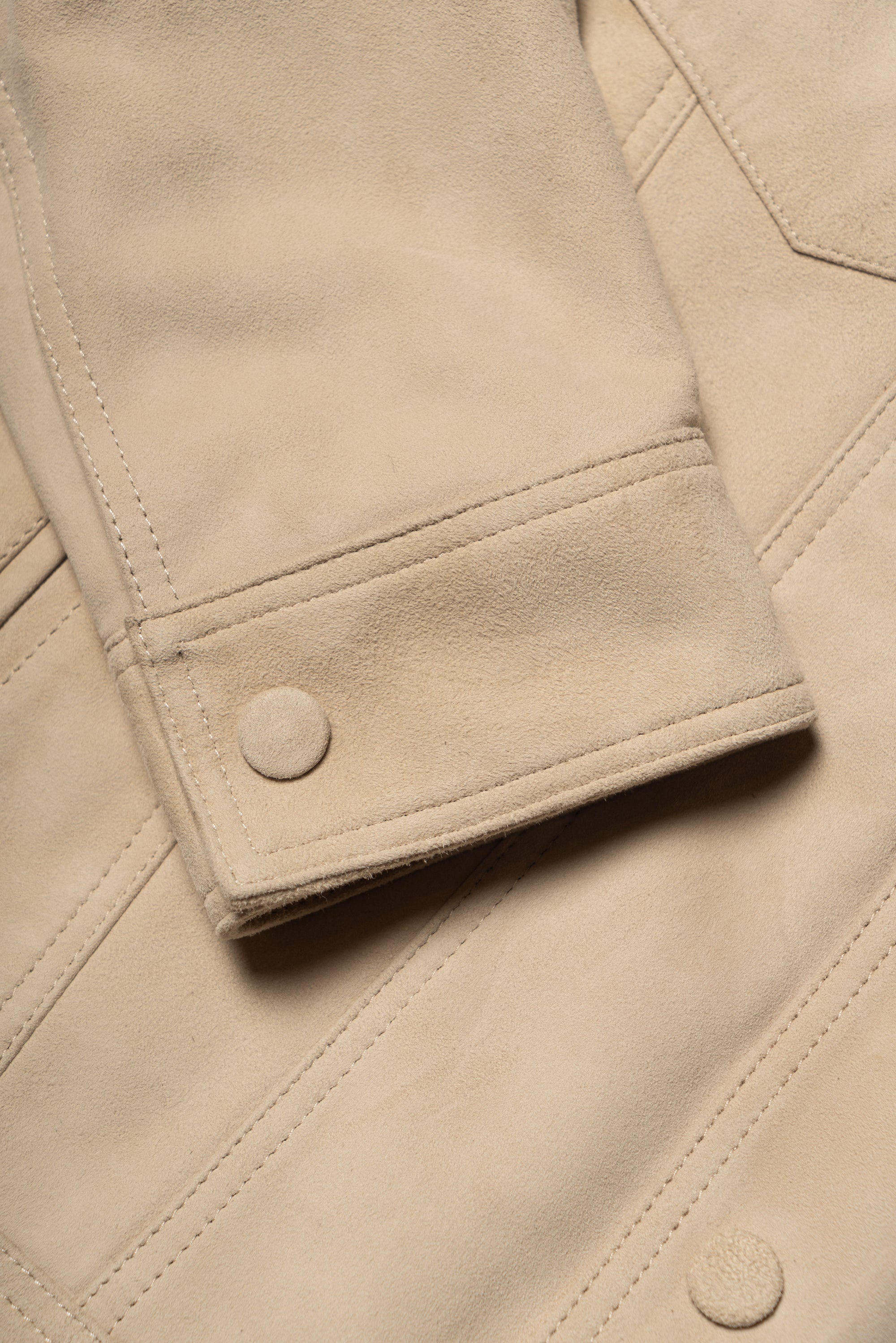 Light Camel Sheepskin Suede Blouson Jacket