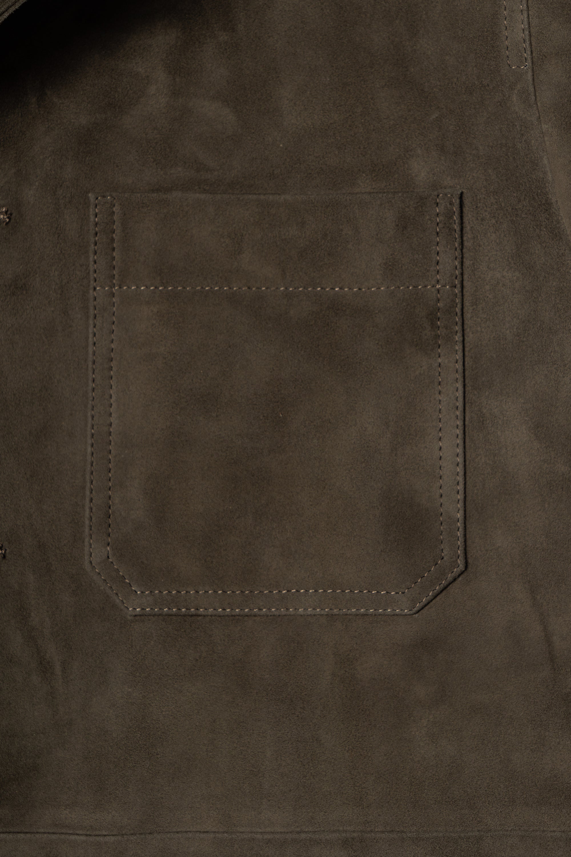 Olive Sheepskin Suede Chore Jacket