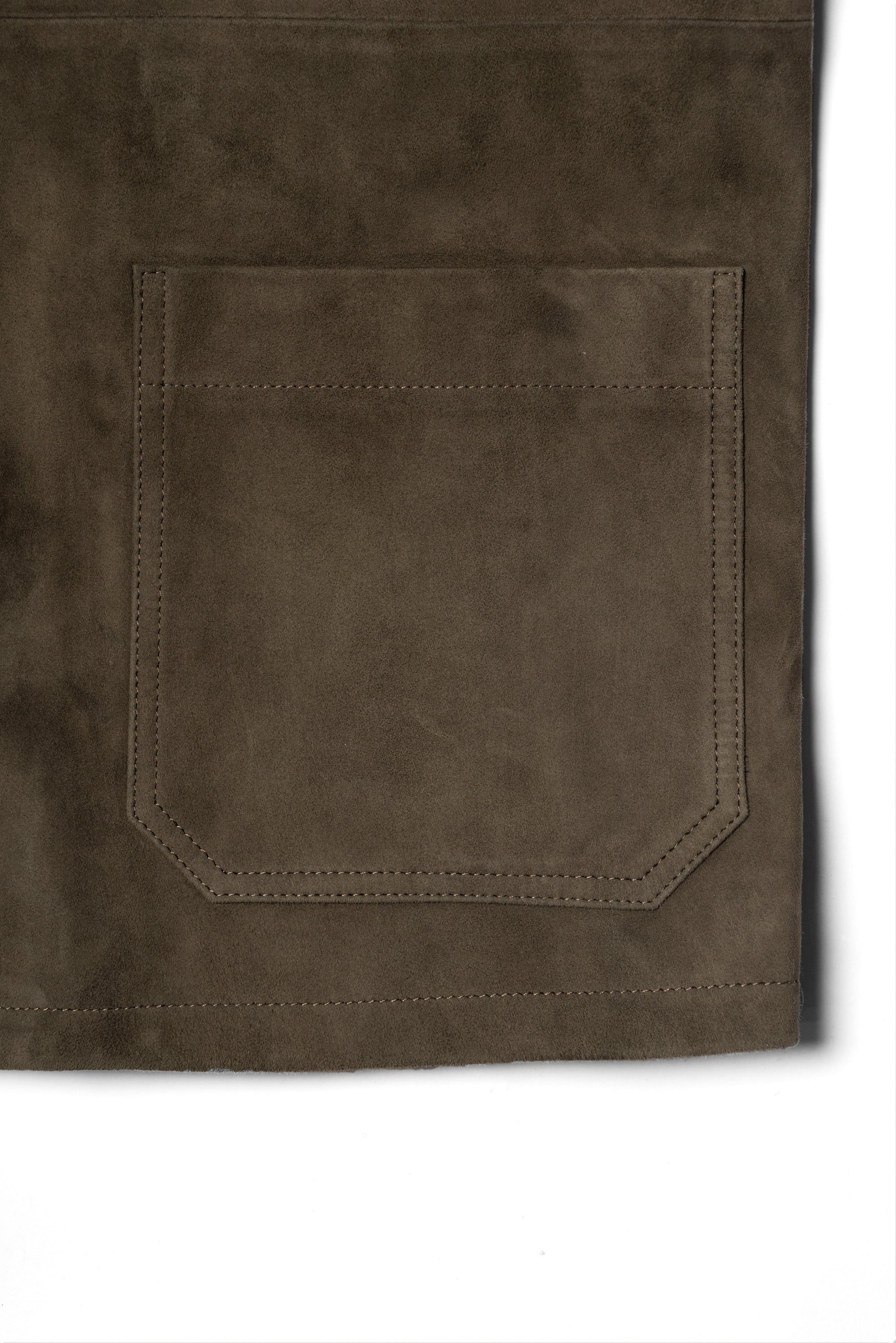 Olive Sheepskin Suede Chore Jacket