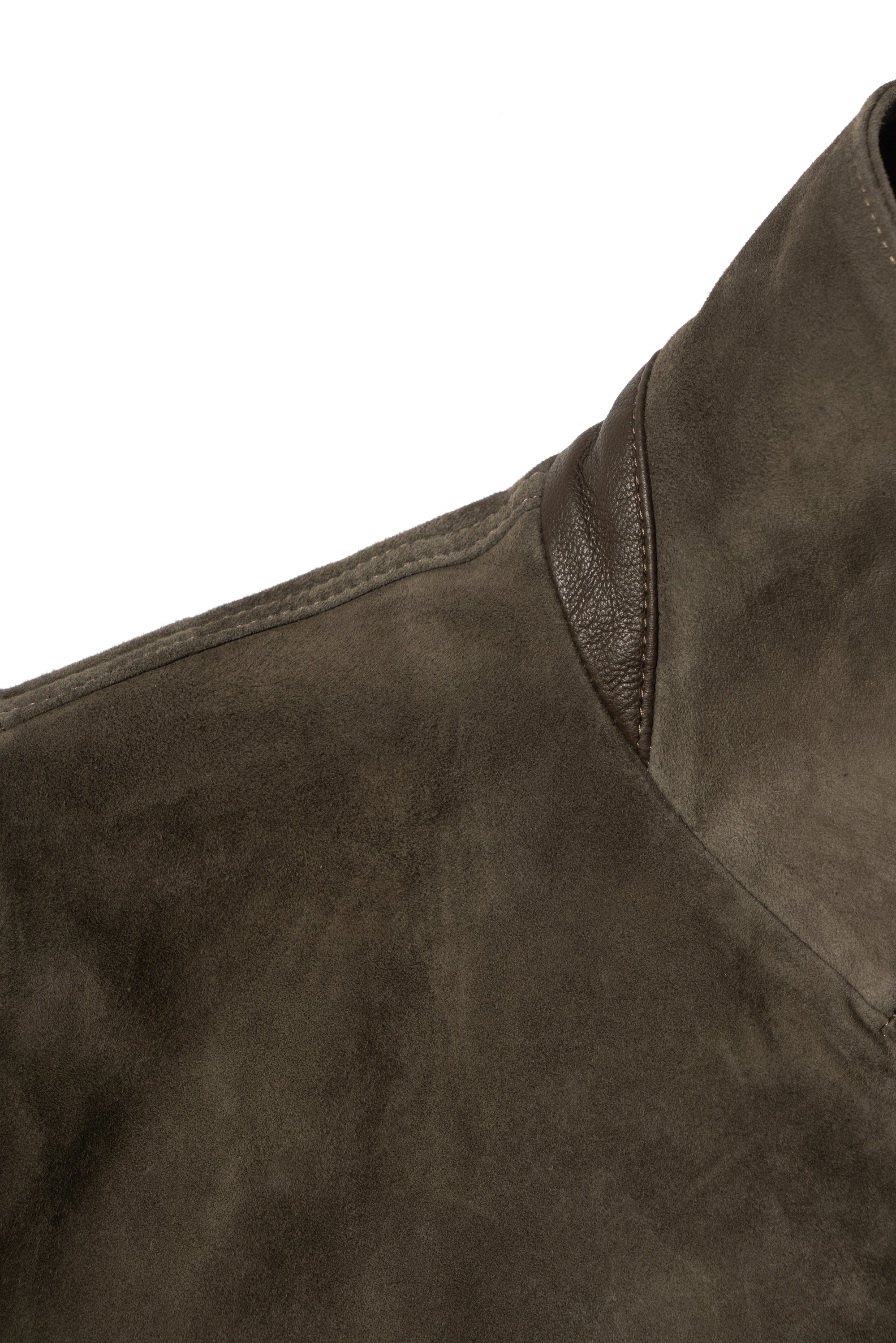 Olive Sheepskin Suede Chore Jacket