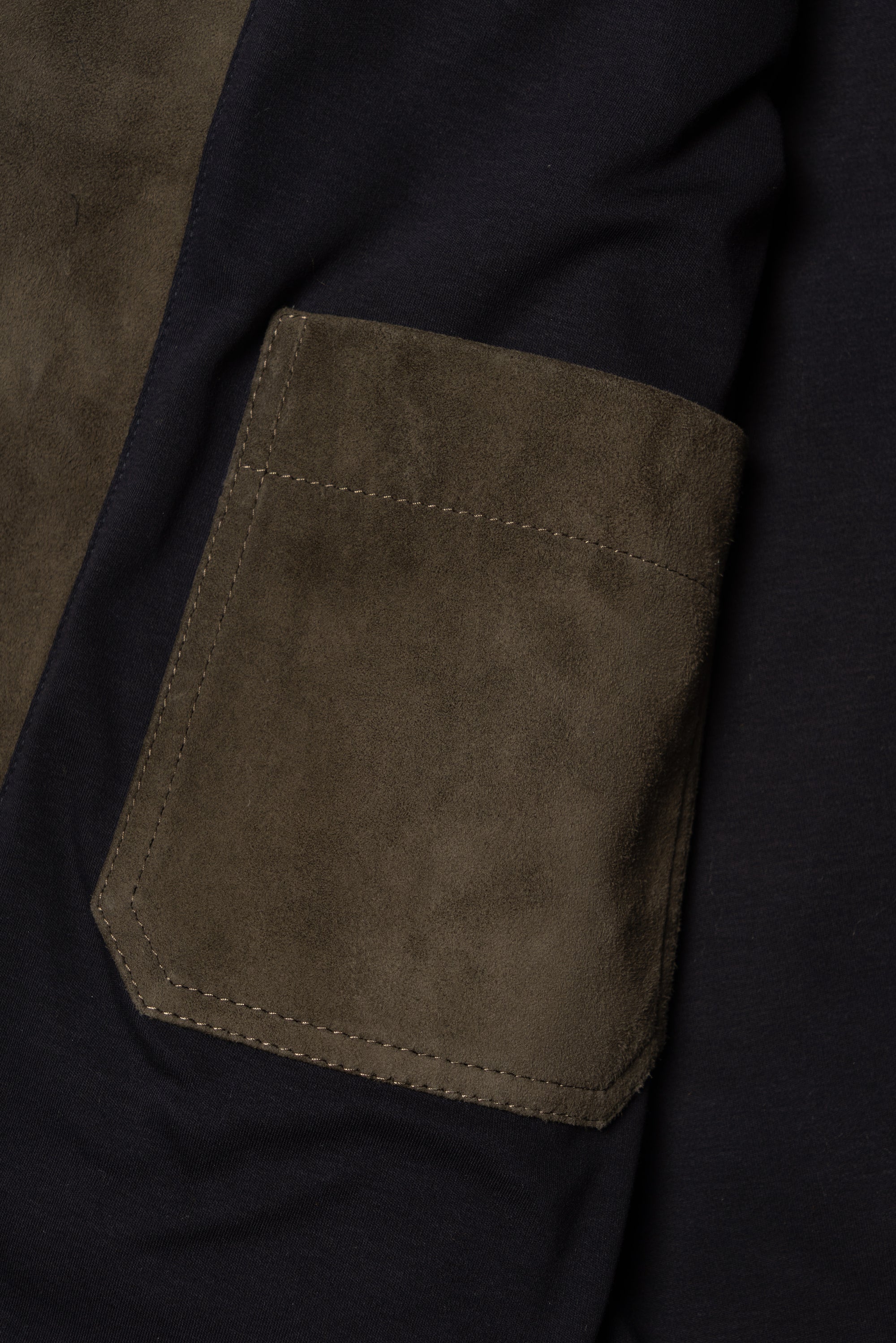 Olive Sheepskin Suede Chore Jacket