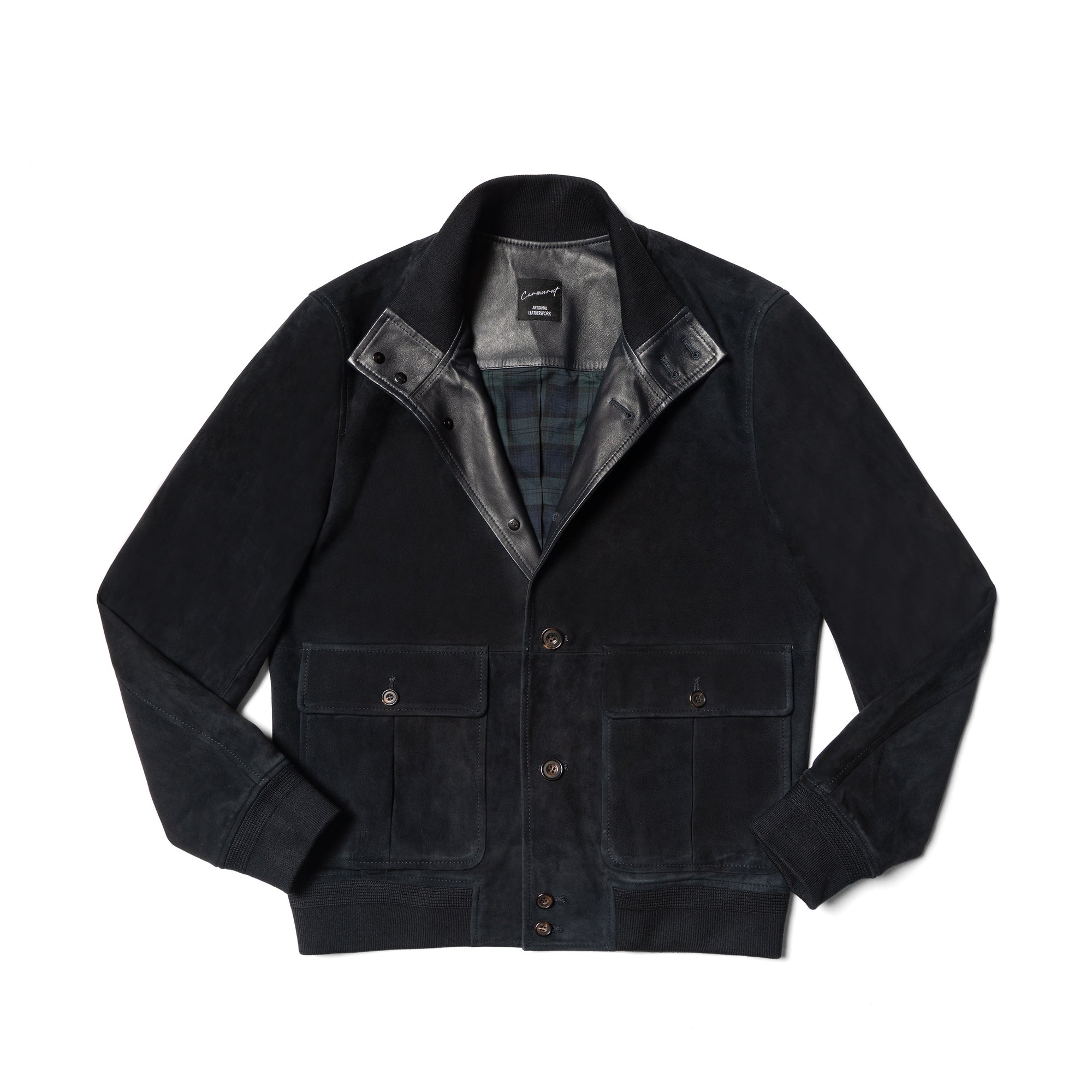 Dark Navy Sheepskin Suede A1 Jacket