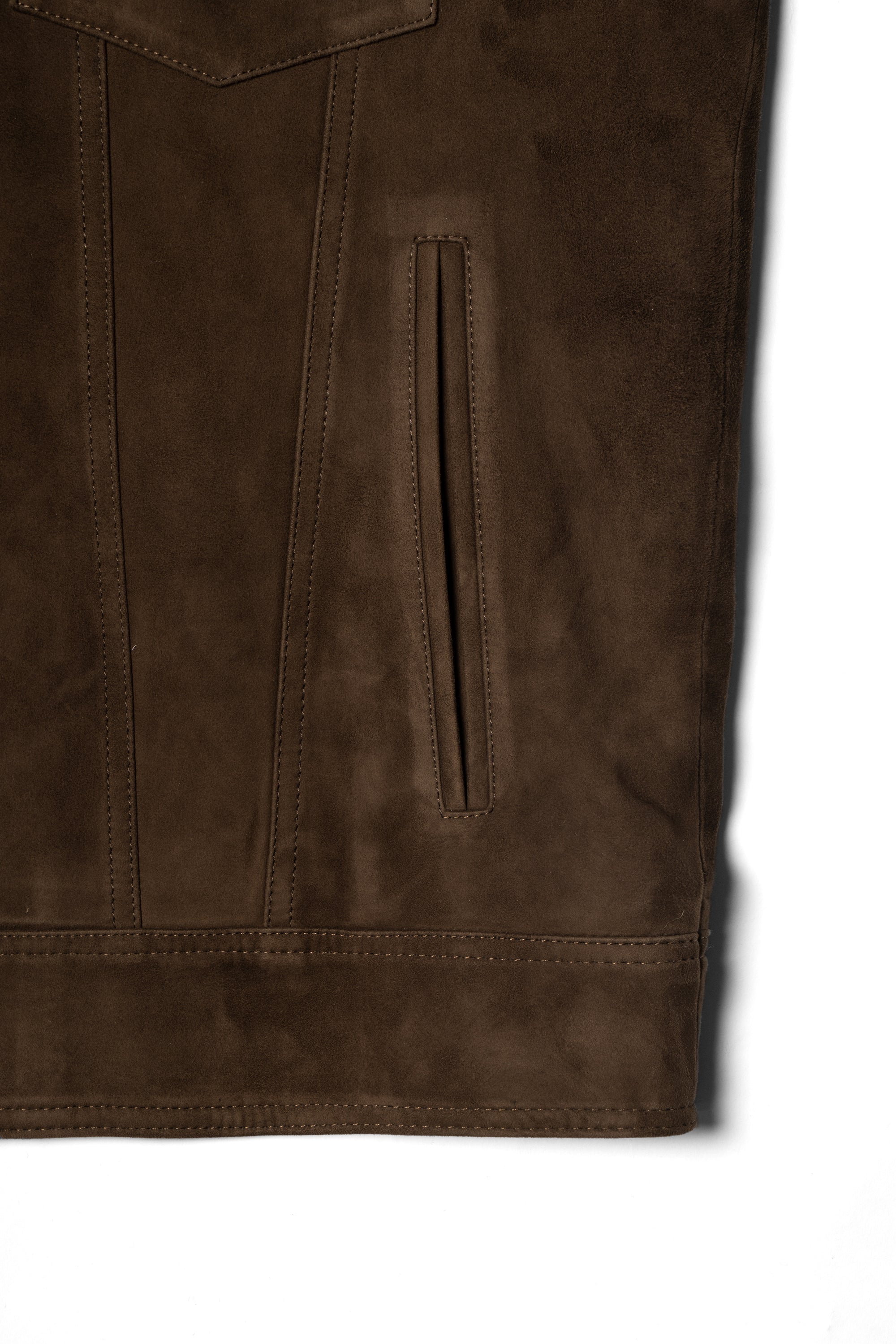 Brown Sheepskin Suede Blouson Jacket