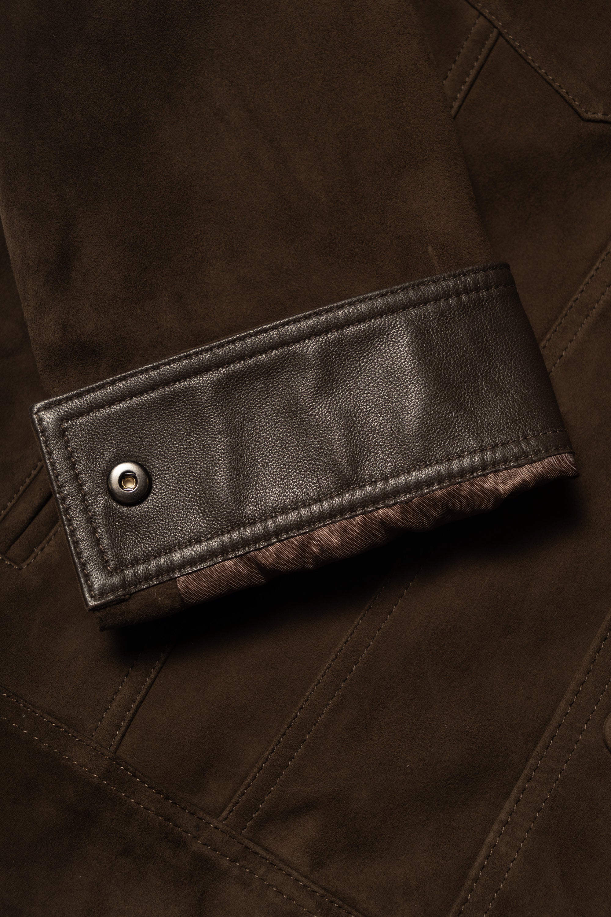 Brown Sheepskin Suede Blouson Jacket
