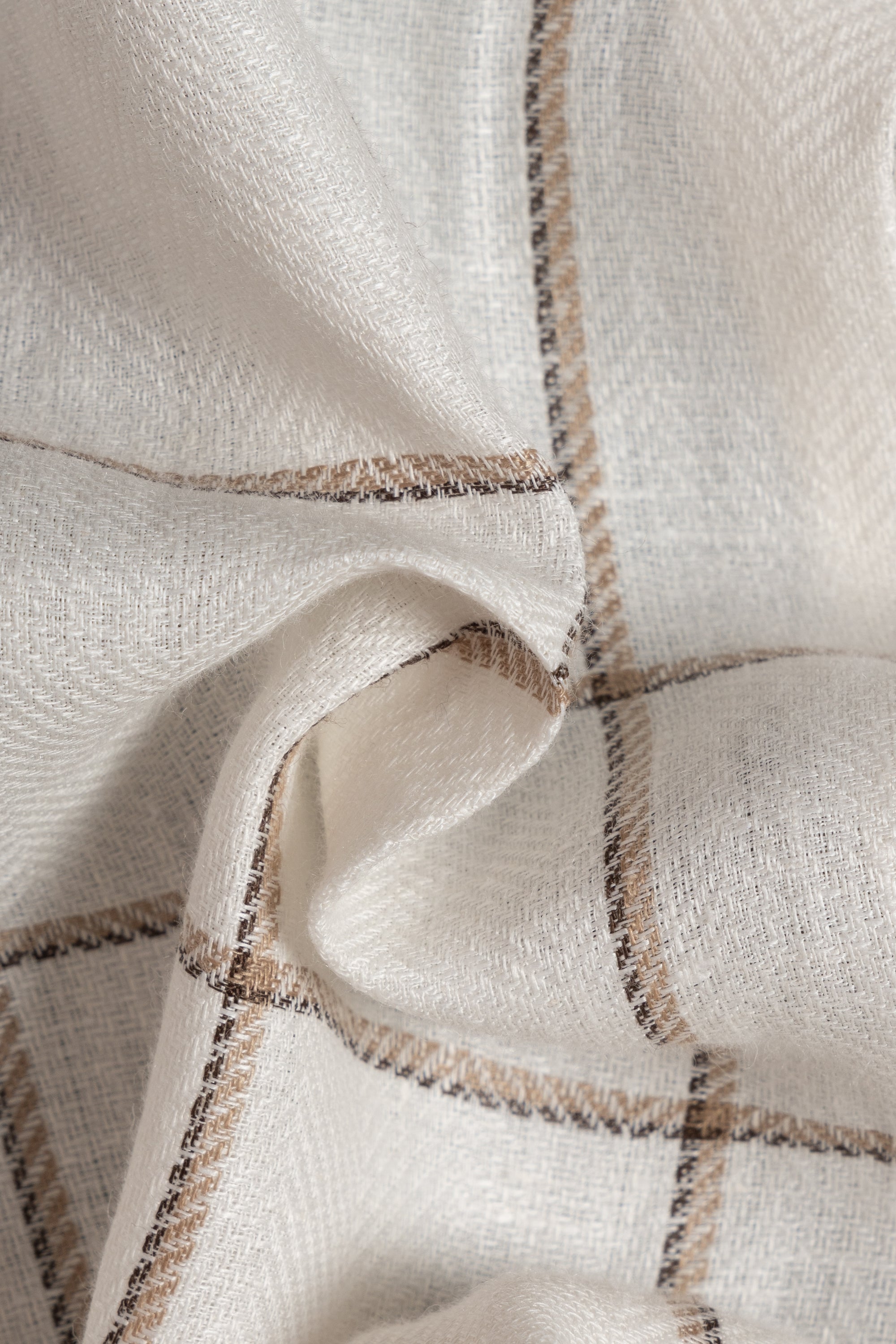 Beige Windowpane Linen Jacket #52