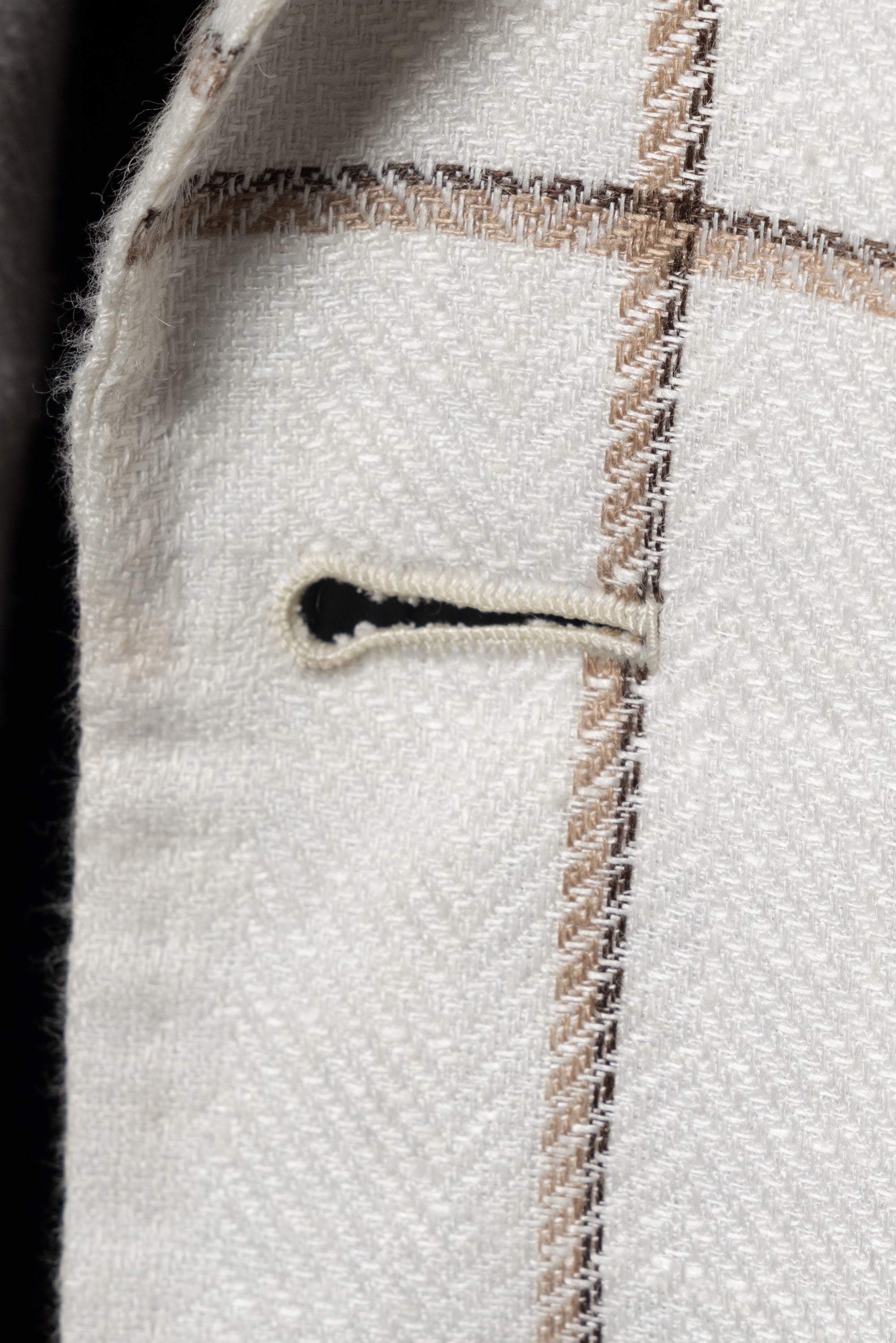 Beige Windowpane Linen Jacket #52