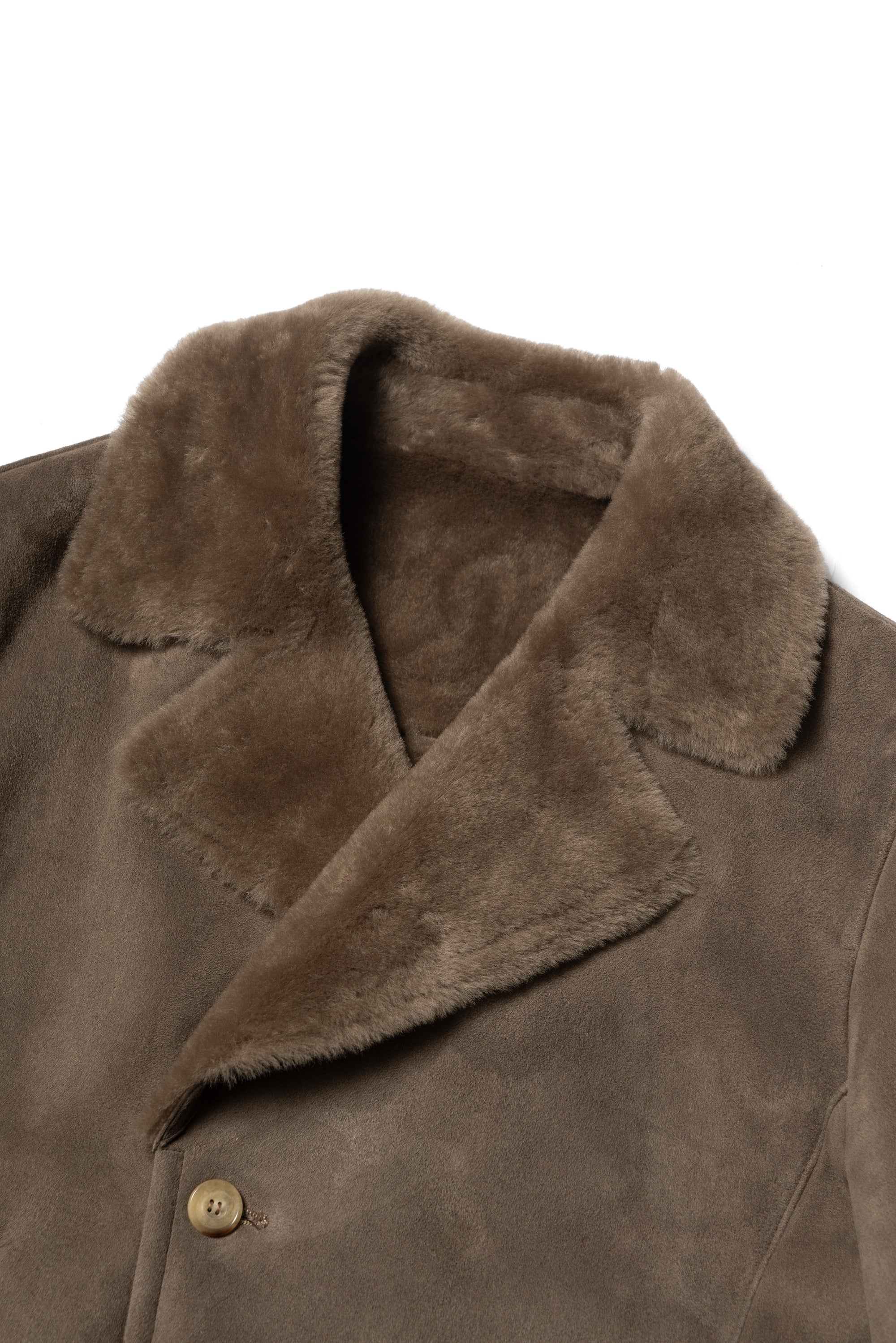 Mocha Lambskin Shearling Peacoat