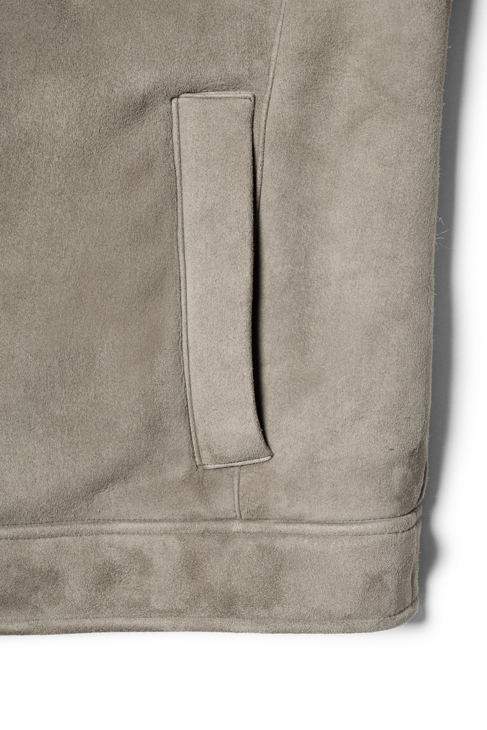 Stone Lambskin Shearling Peacoat