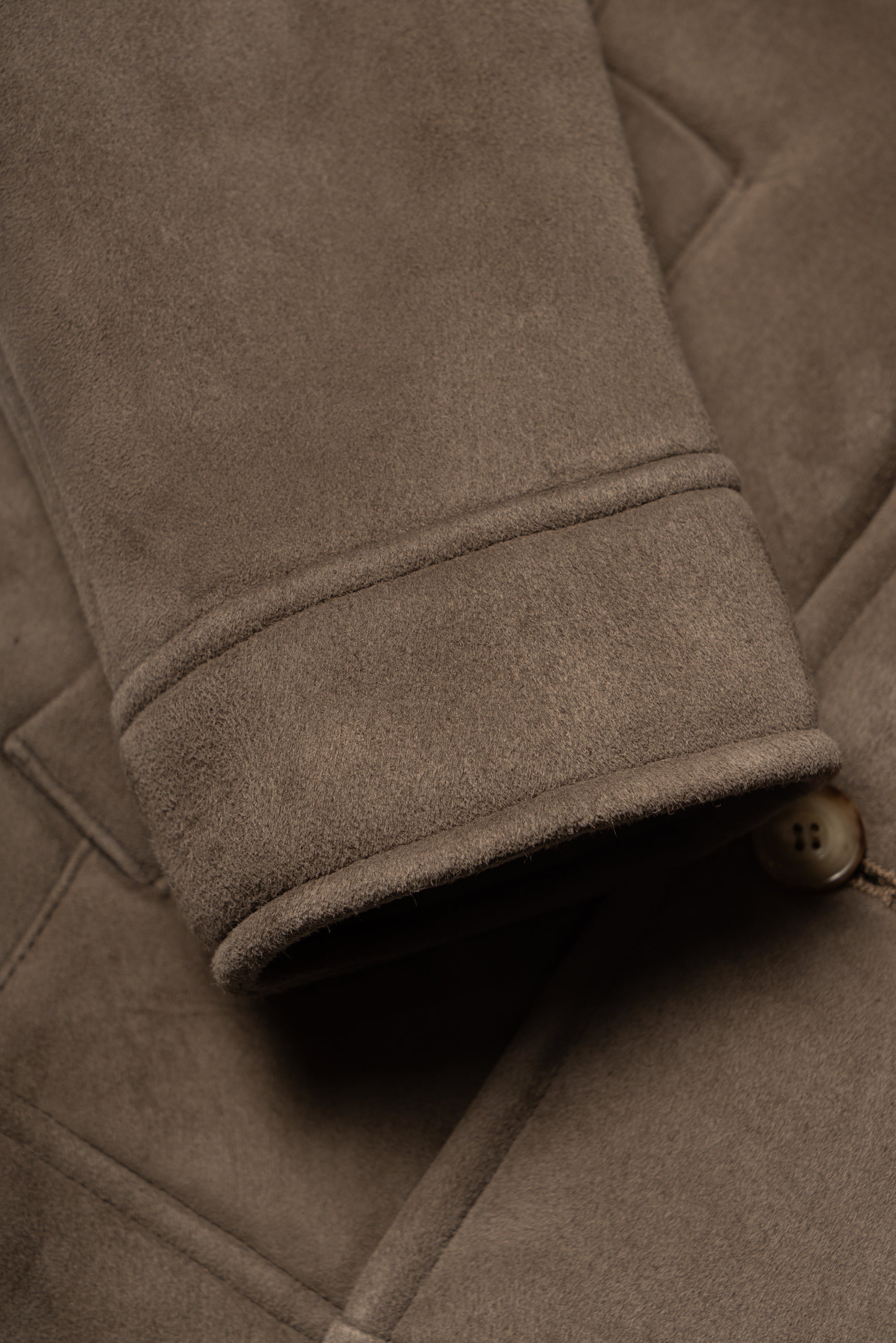 Mocha Lambskin Shearling Peacoat