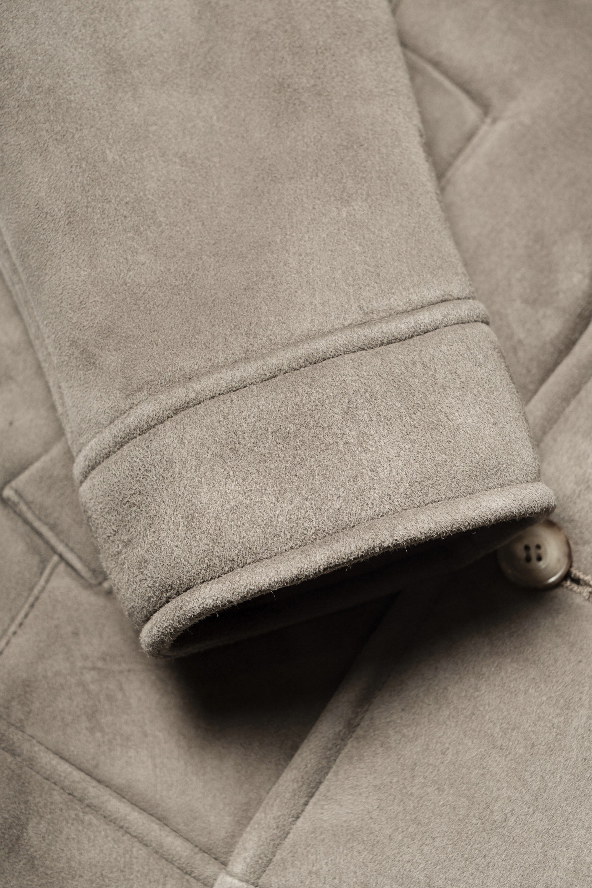 Stone Lambskin Shearling Peacoat