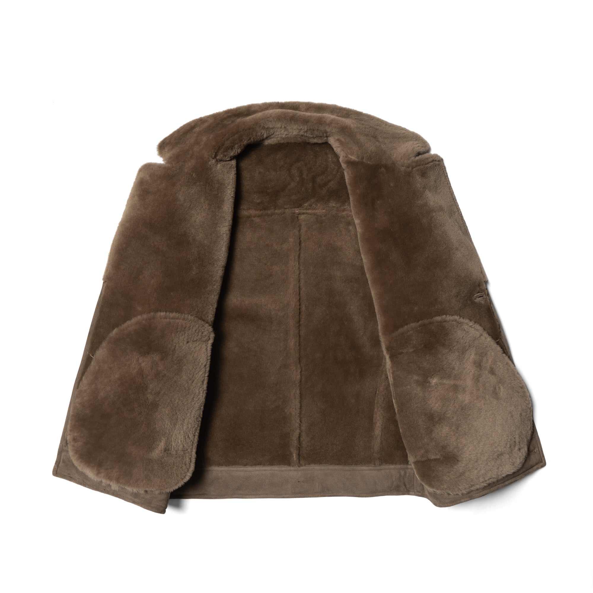 Mocha Lambskin Shearling Peacoat