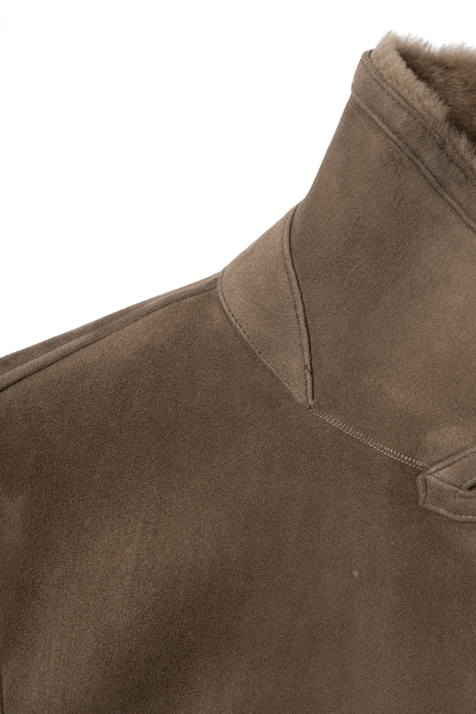 Mocha Lambskin Shearling Peacoat