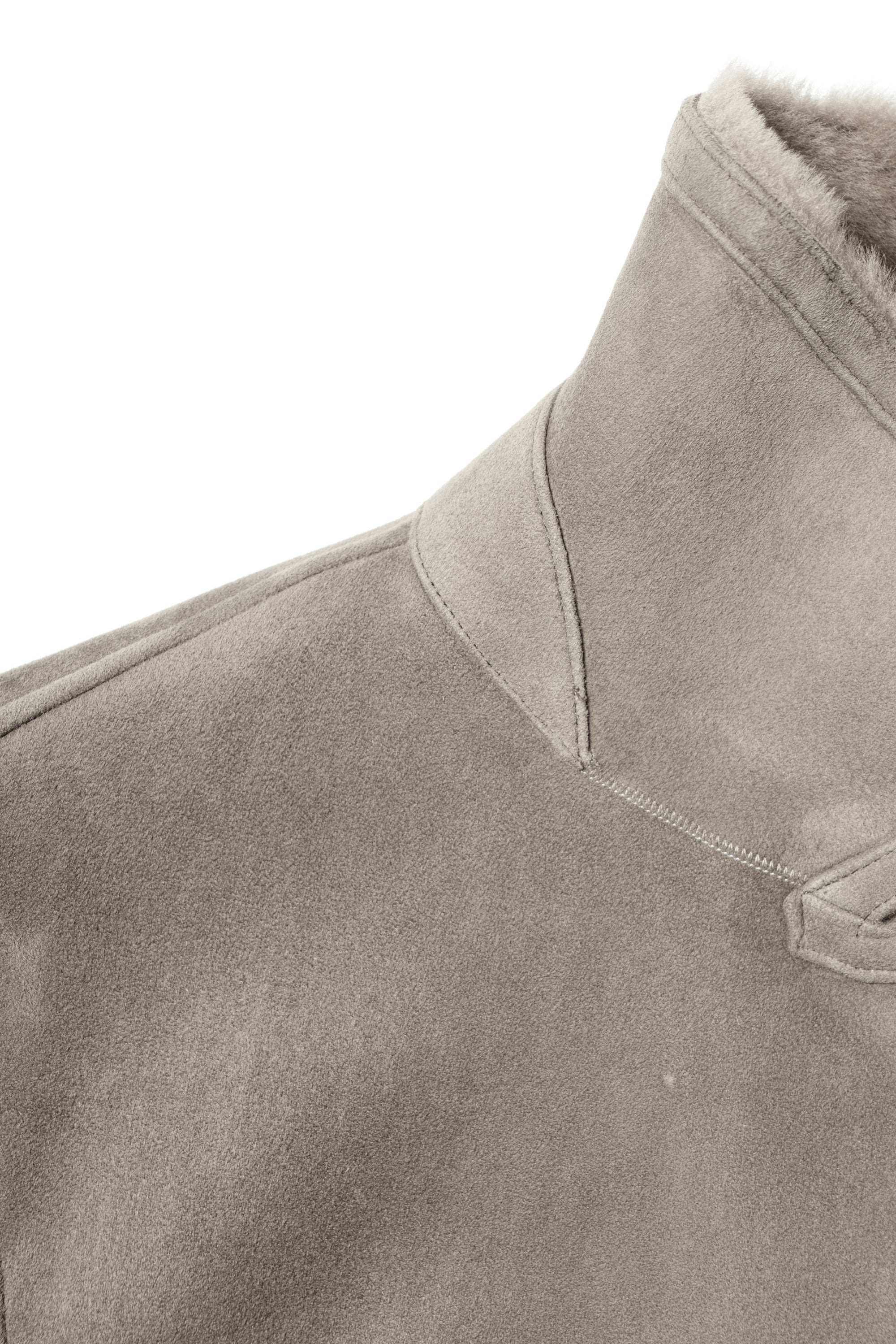 Stone Lambskin Shearling Peacoat