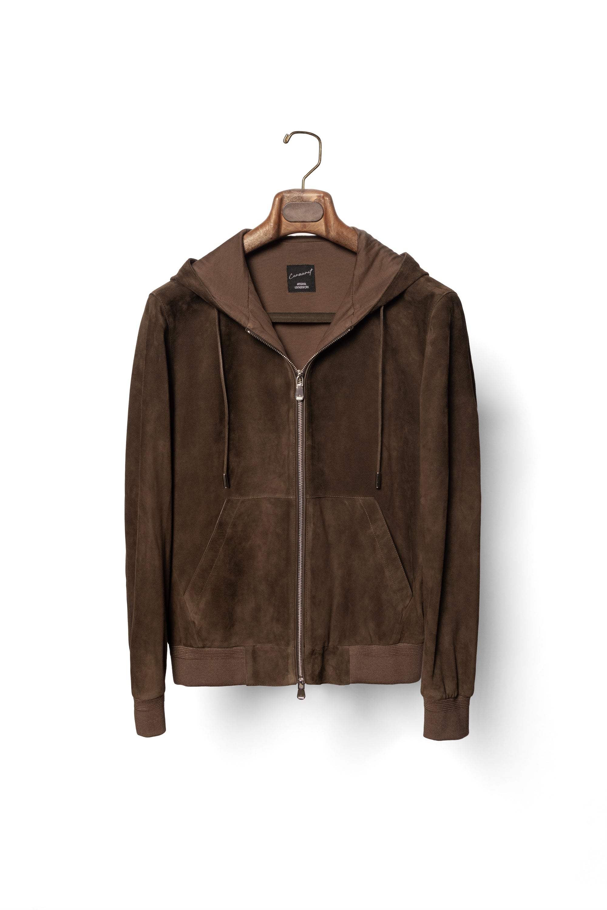 Brown Sheepskin Hooded Jacket
