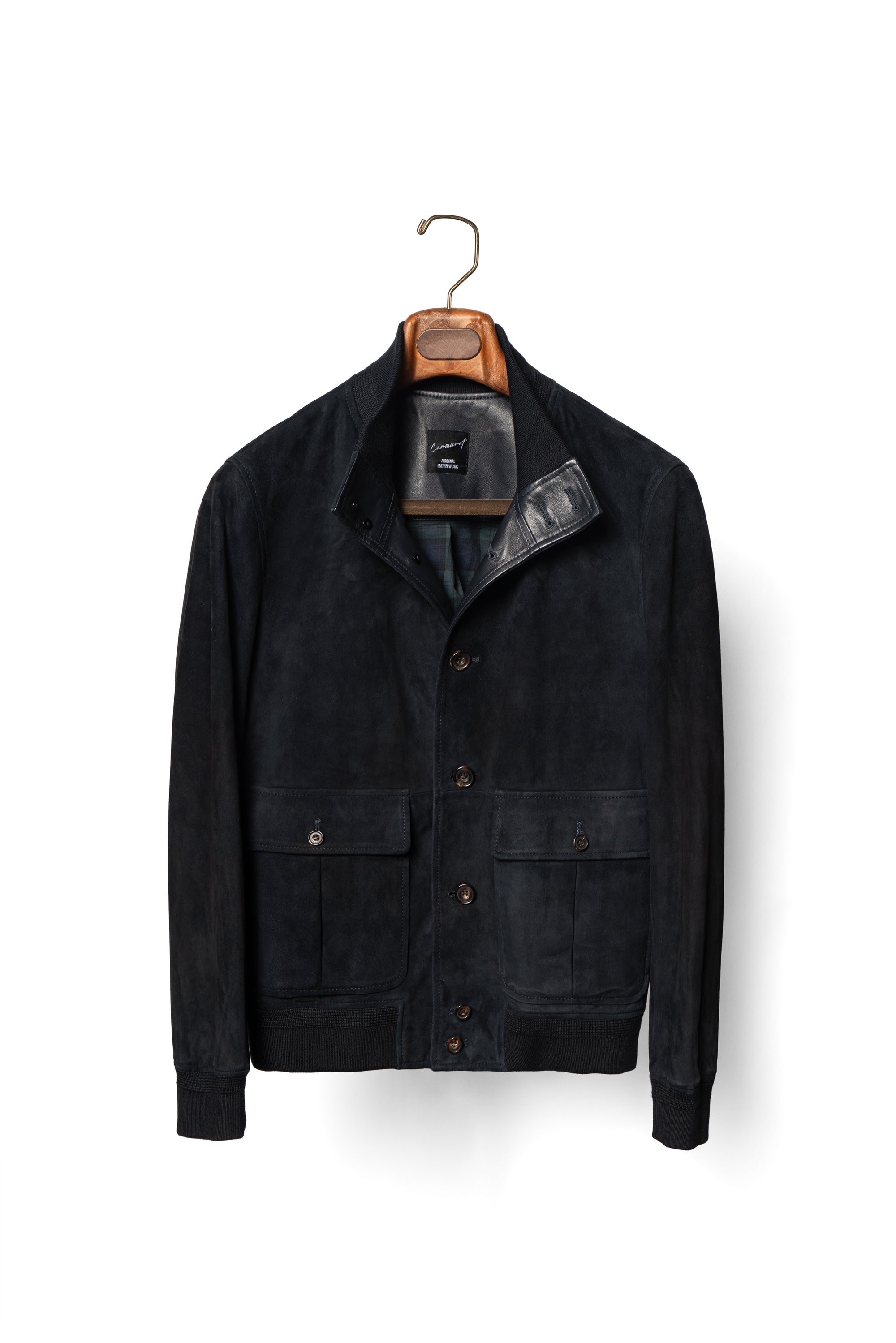 Dark Navy Sheepskin Suede A1 Jacket
