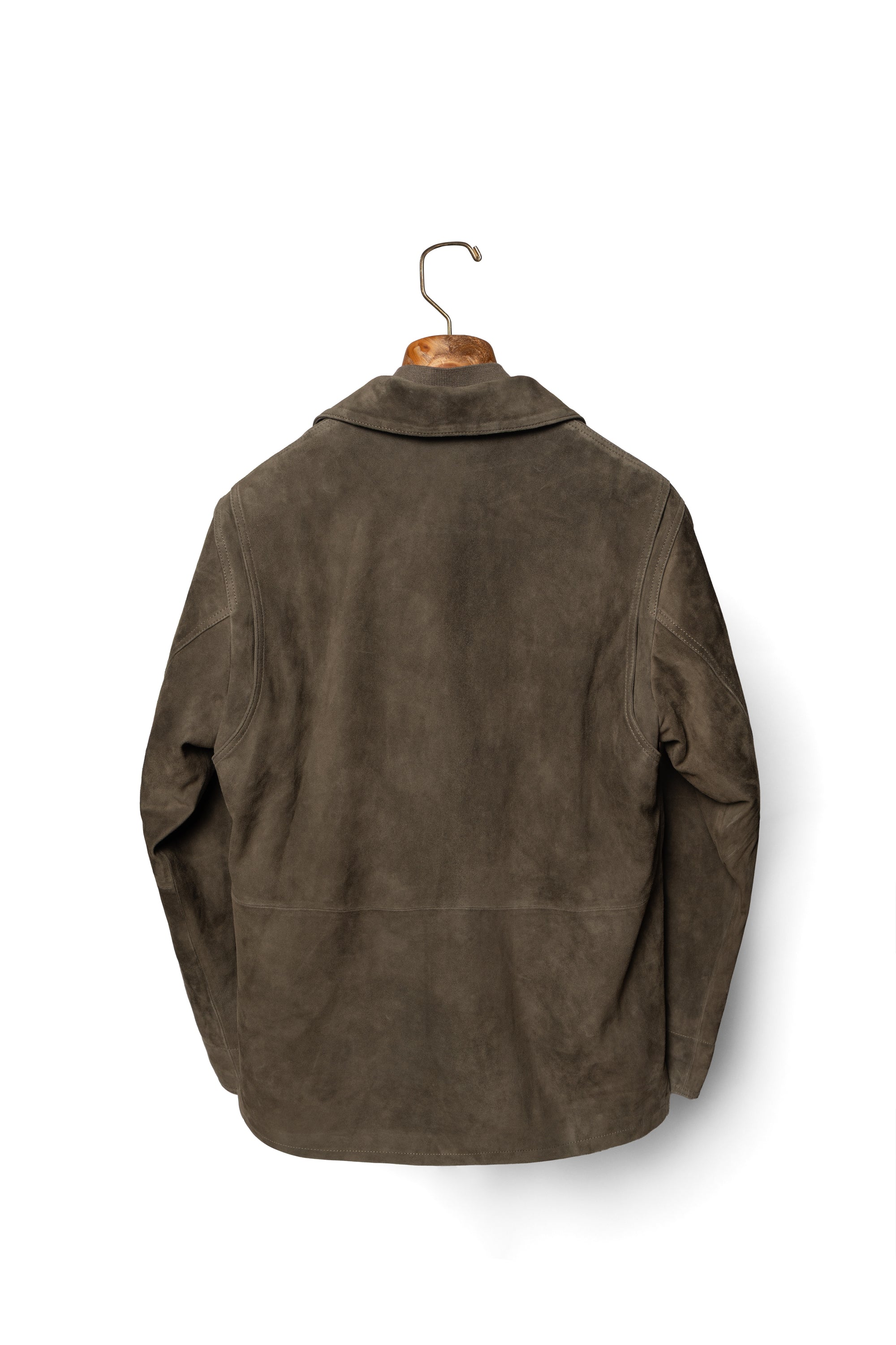 Olive Sheepskin Suede Chore Jacket