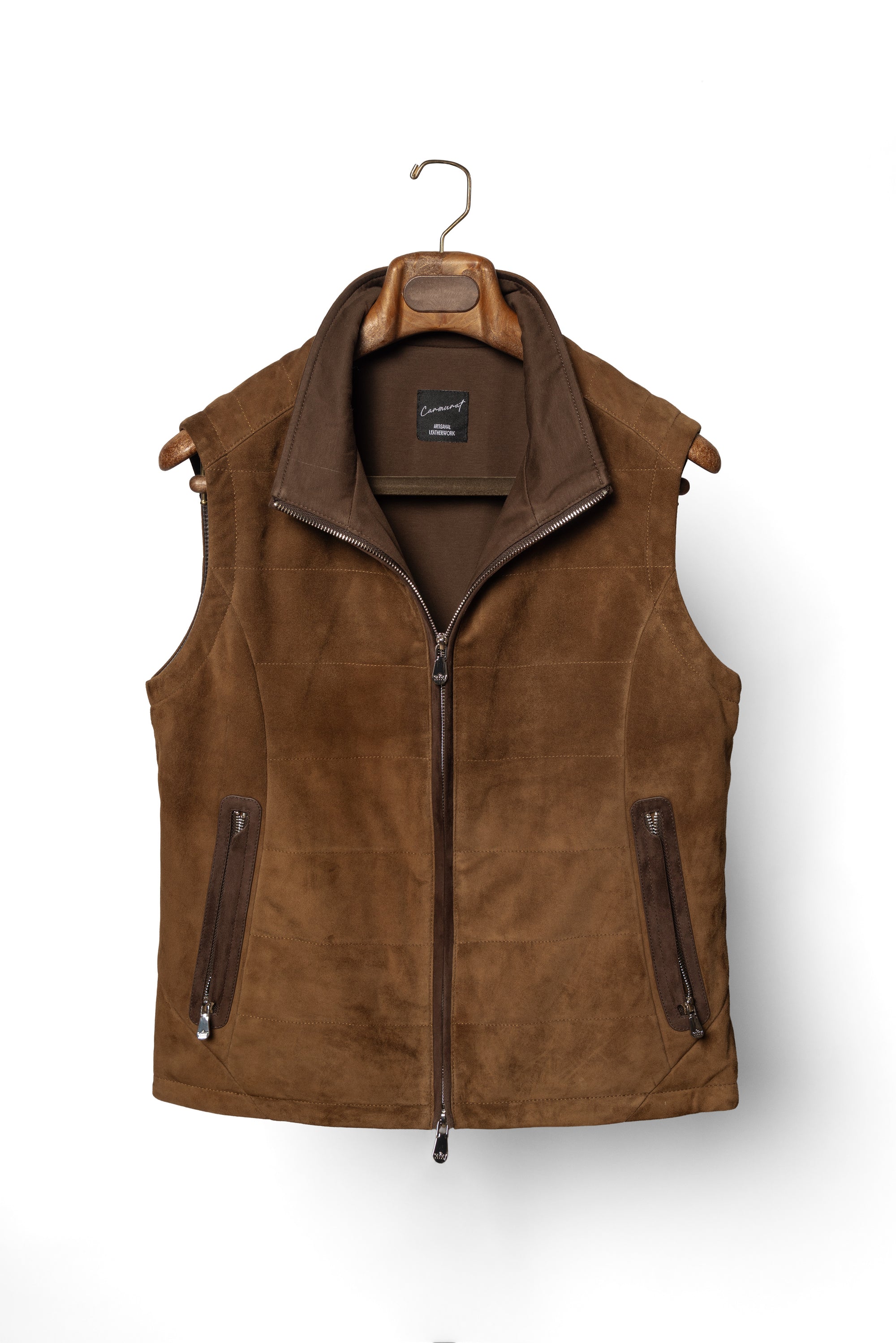 Tobacco Sheepskin Suede Gilet