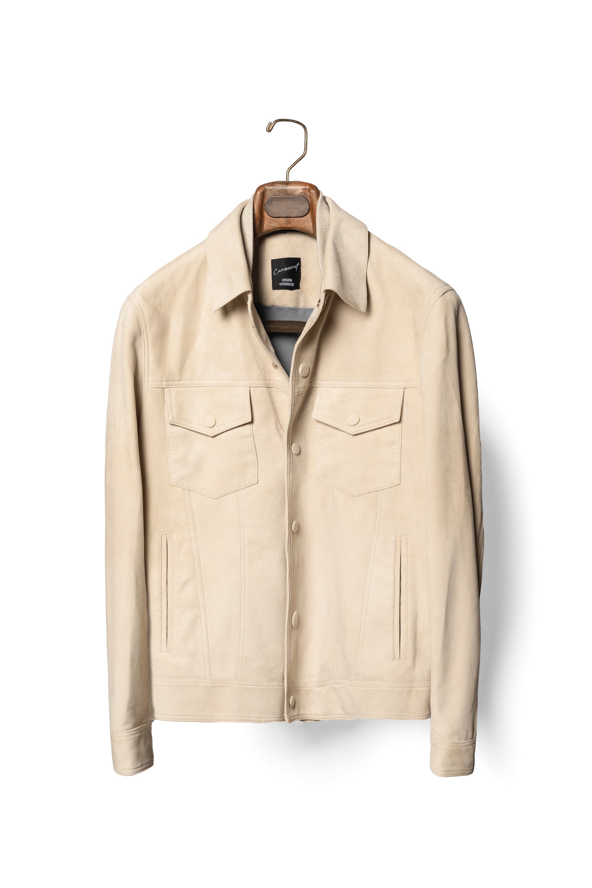 Light Camel Sheepskin Suede Blouson Jacket