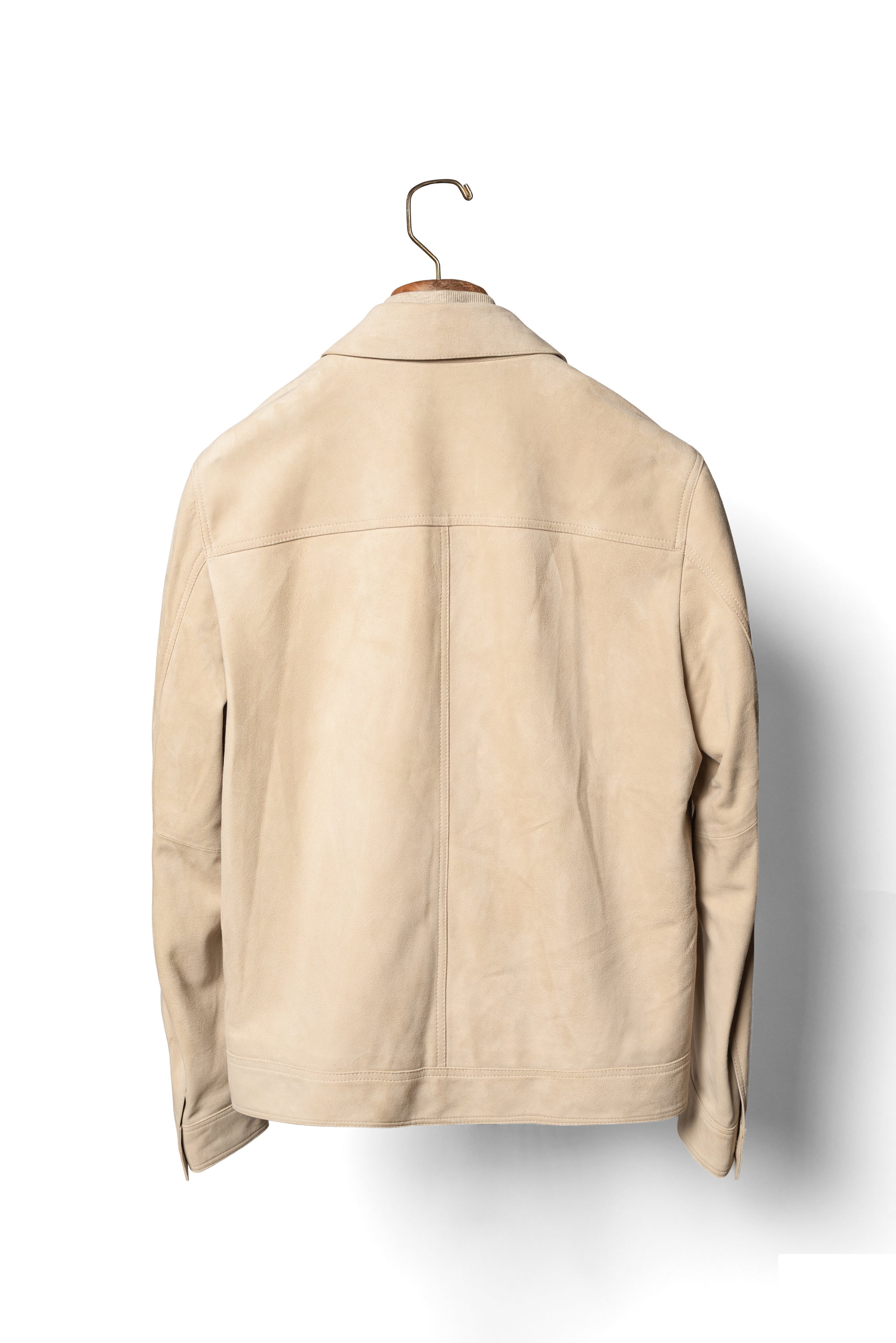 Light Camel Sheepskin Suede Blouson Jacket